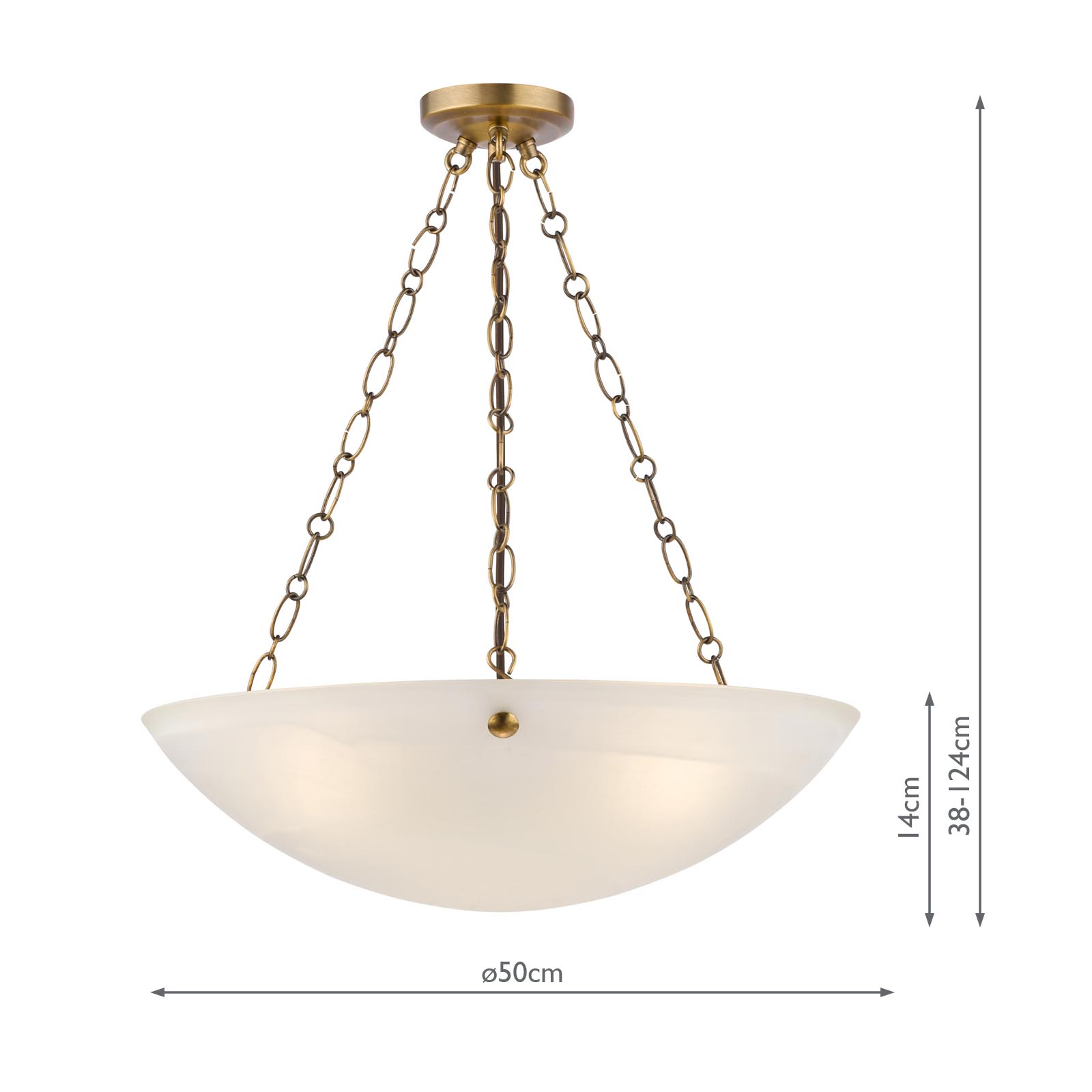 Keita 3 Light Pendant Antique Bronze and Alabaster Glass