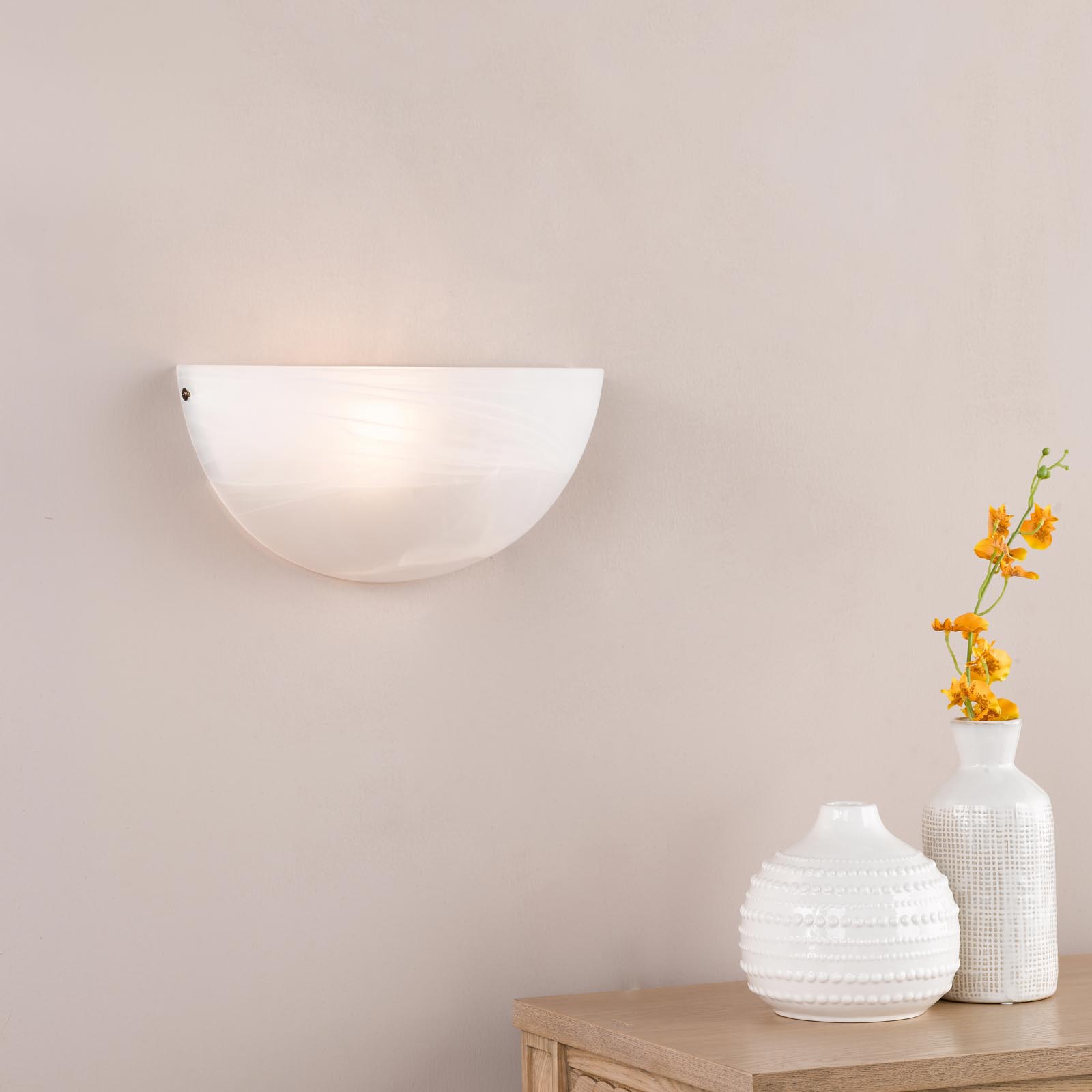 Keita Wall Light Alabaster Glass and Antique Bronze