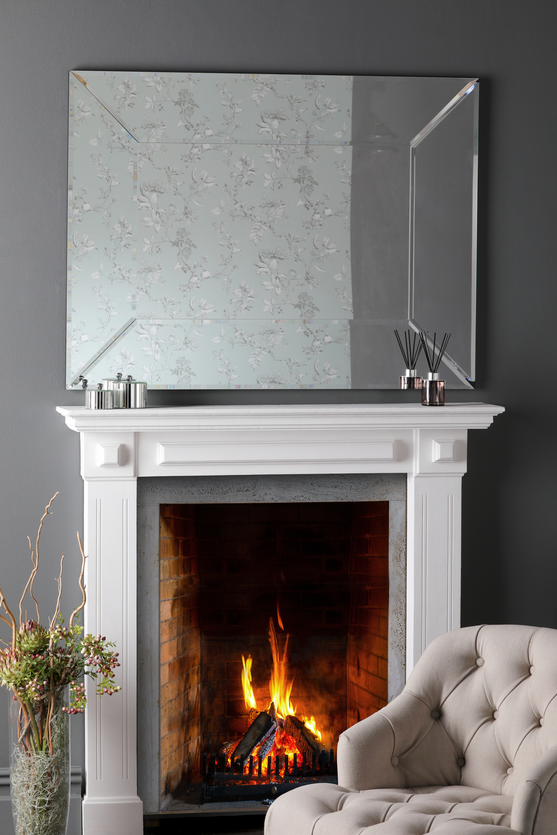 Laura Ashley Gatsby Large Rectangle Mirror 120 x 90cm