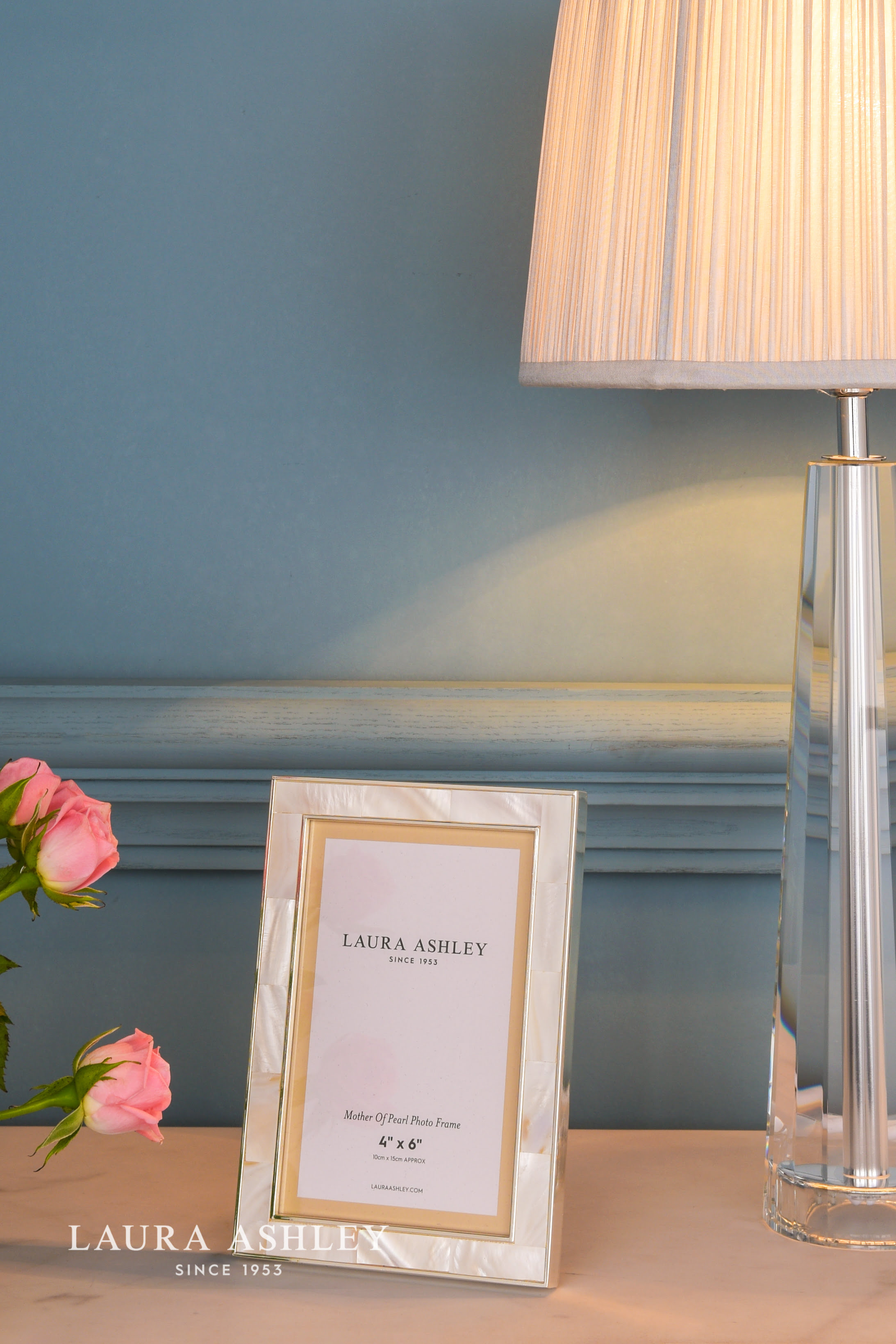 Laura Ashley Mother Of Pearl Photo Frame Polished Silver
