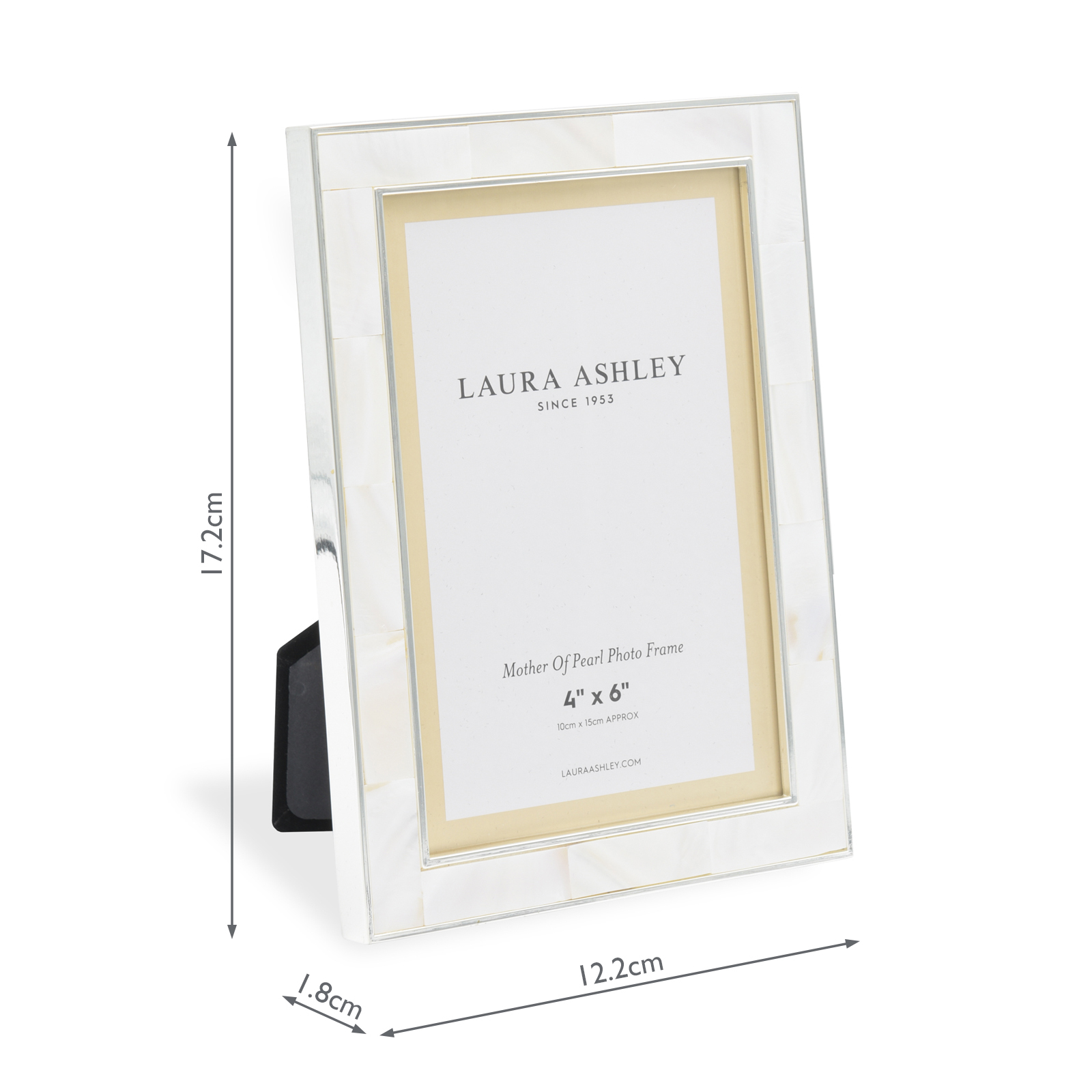 Laura Ashley Mother Of Pearl Photo Frame Polished Silver