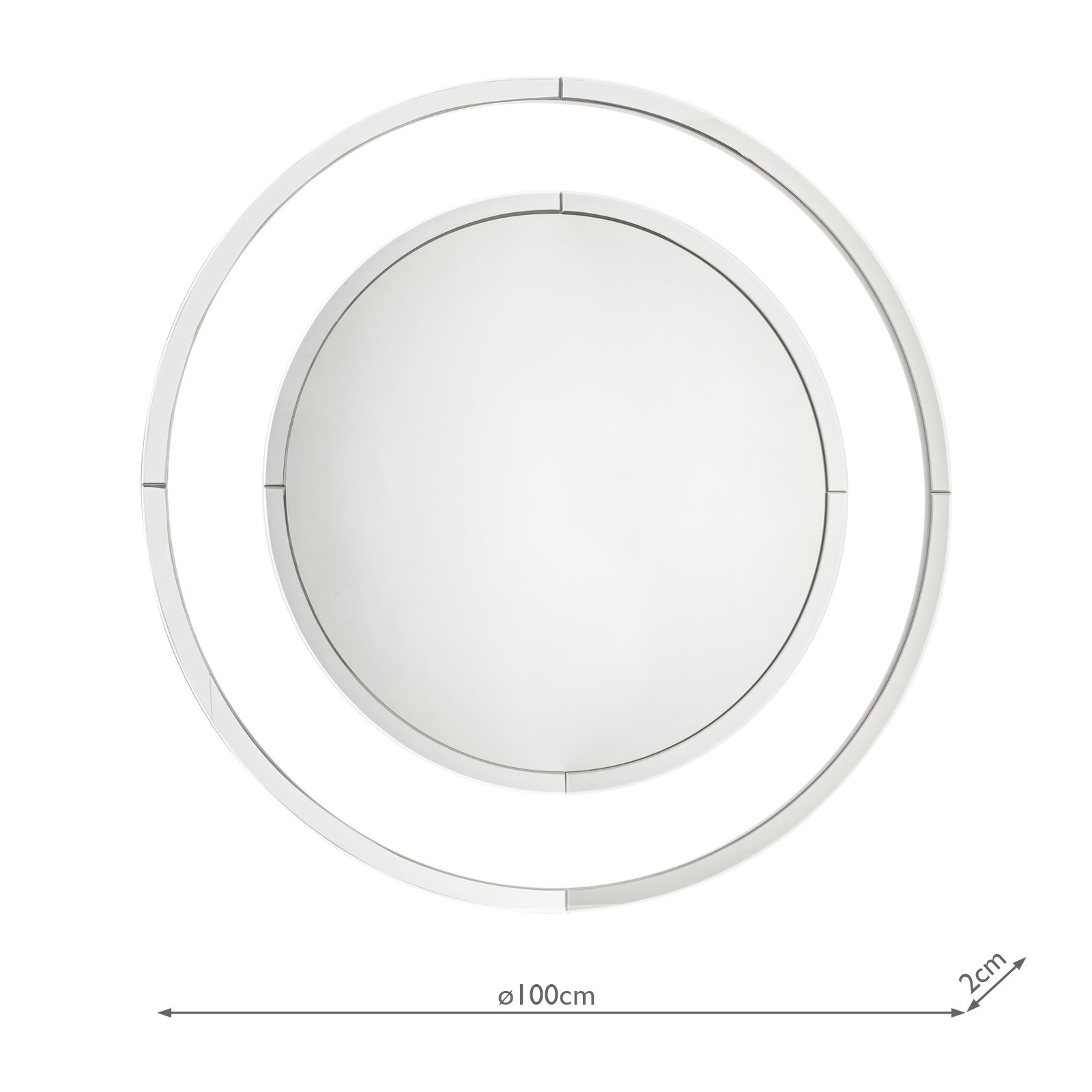 Laura Ashley Evie Large Round Mirror Clear Frame 100cm