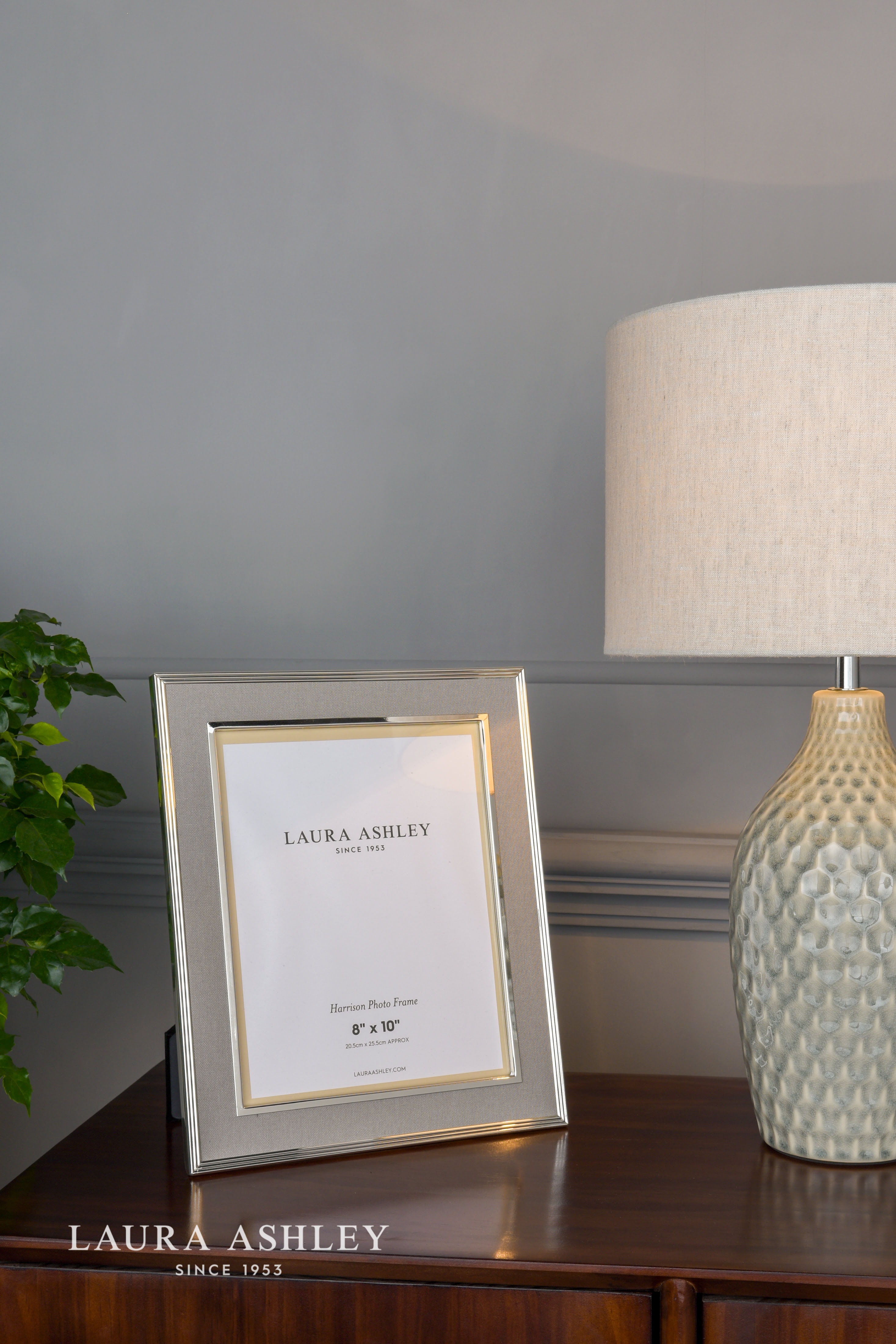 Harrison Photo Frame Pale Charcoal Linen 8