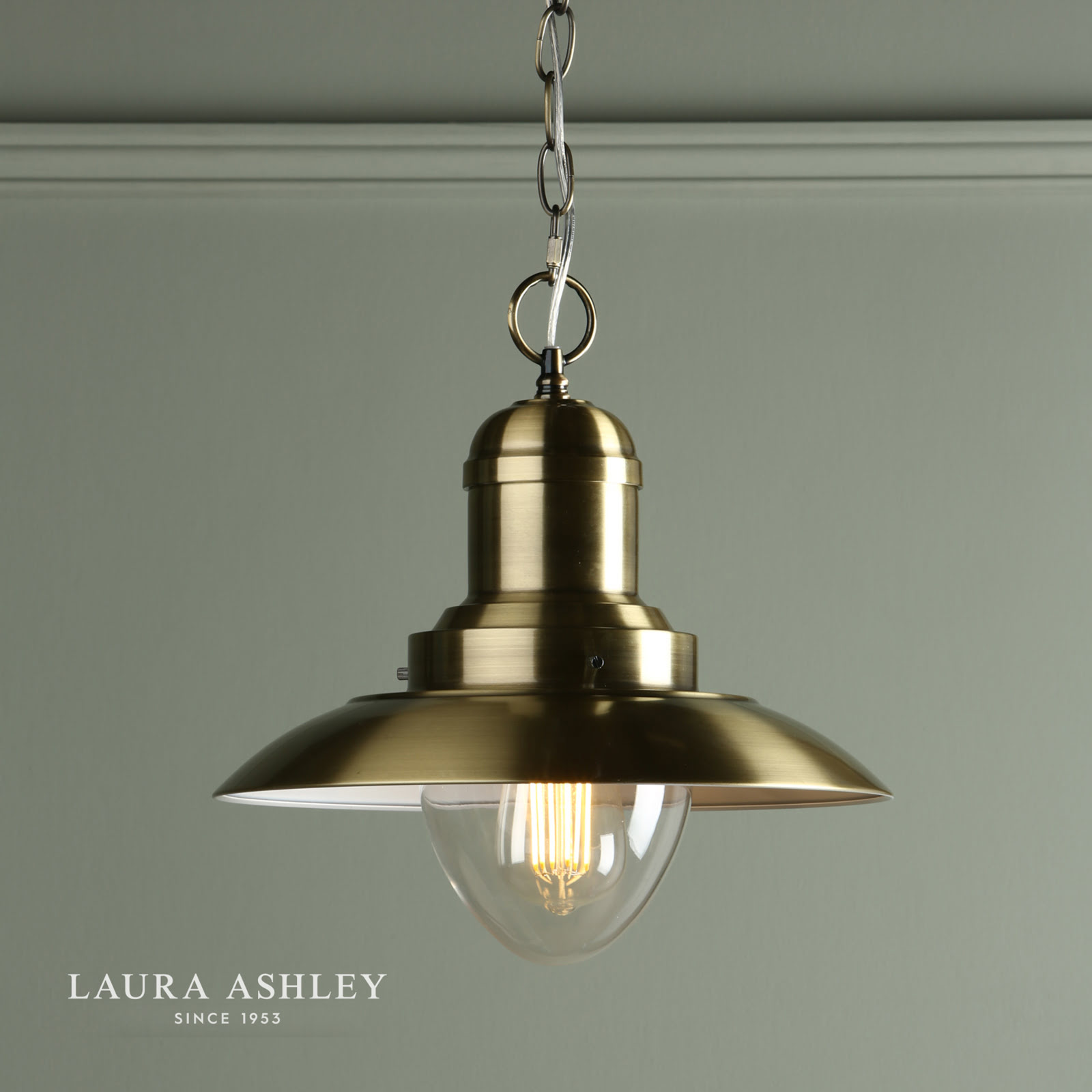 Laura Ashley Corbridge Pendant Antique Brass