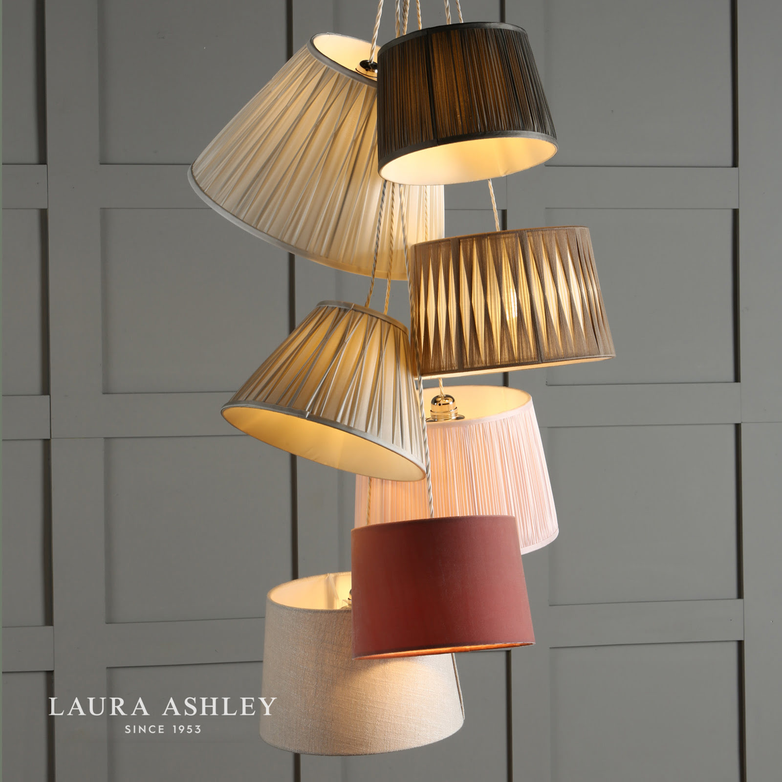 Laura Ashley Bacall Linen Empire Drum Shade Silver 20cm/8 inch