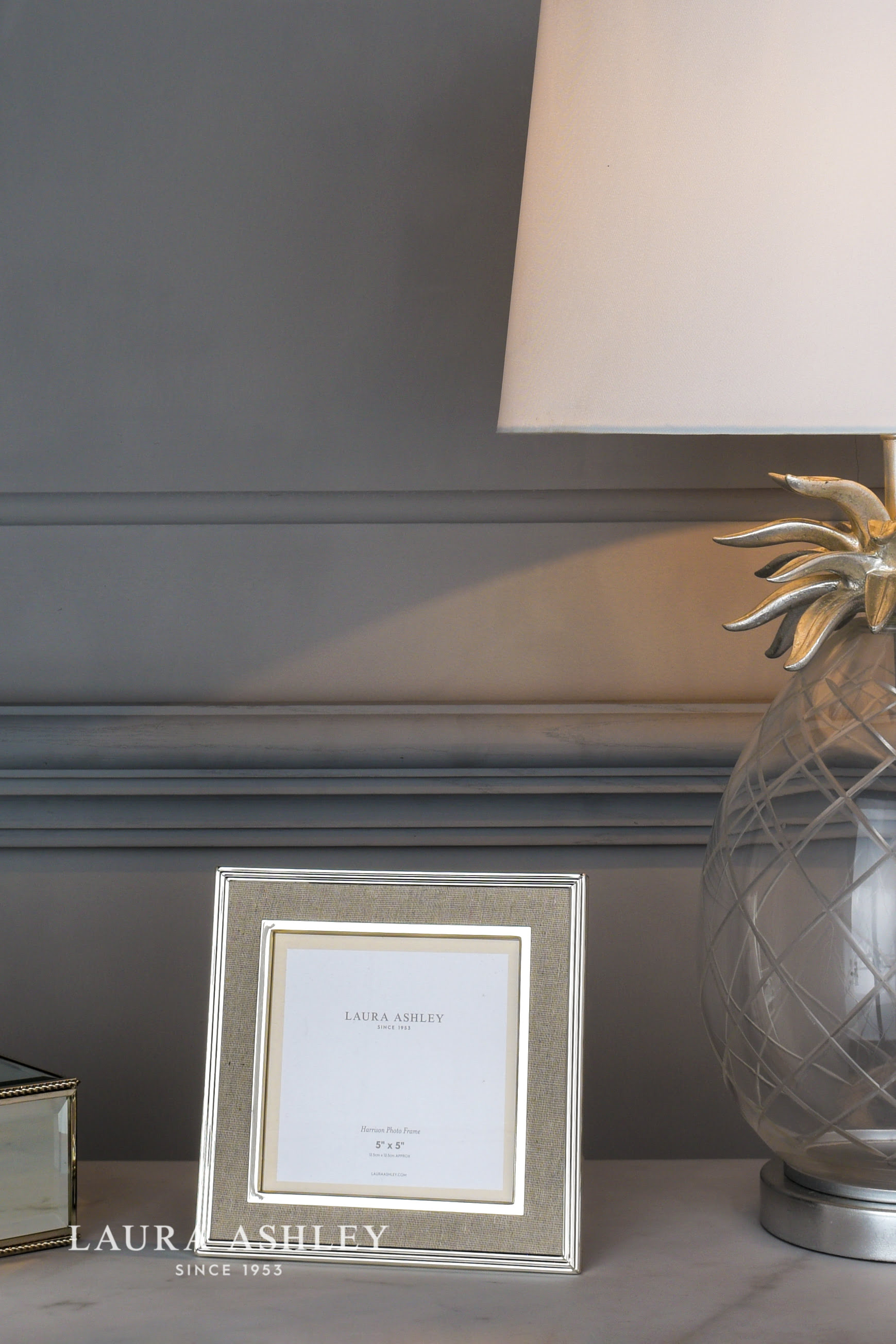 Harrison Photo Frame Polished Silver Linen 5