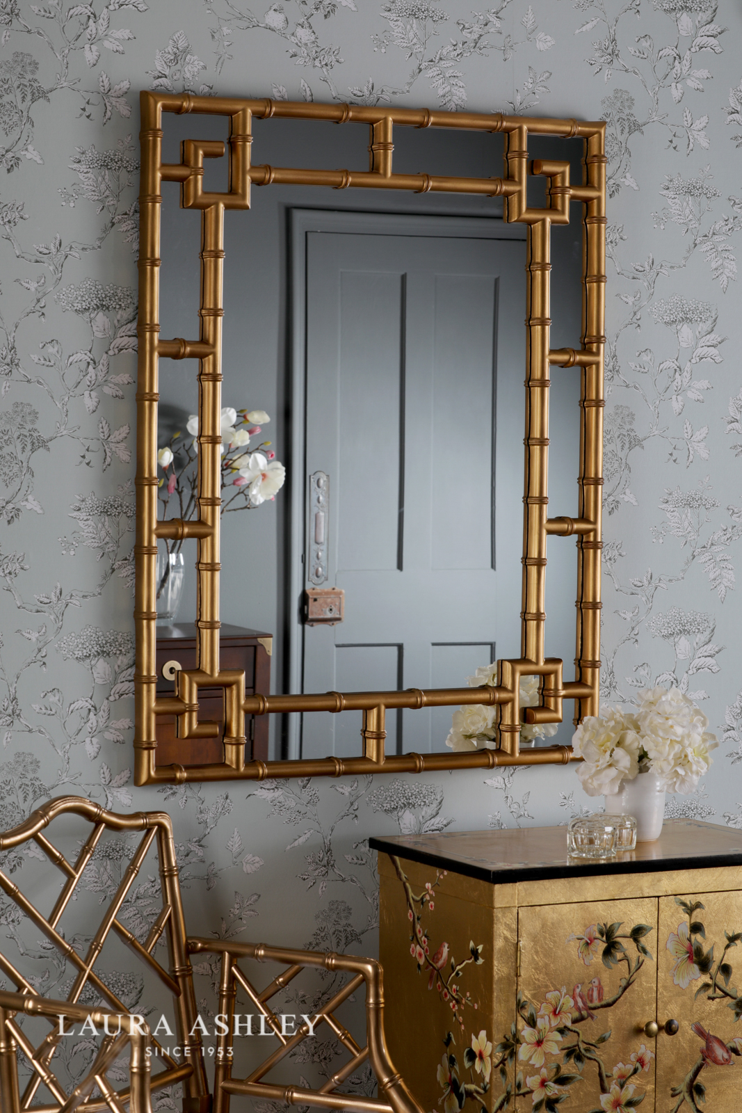 Laura Ashley Shawford Rectangle Mirror Gold 107 x 81cm