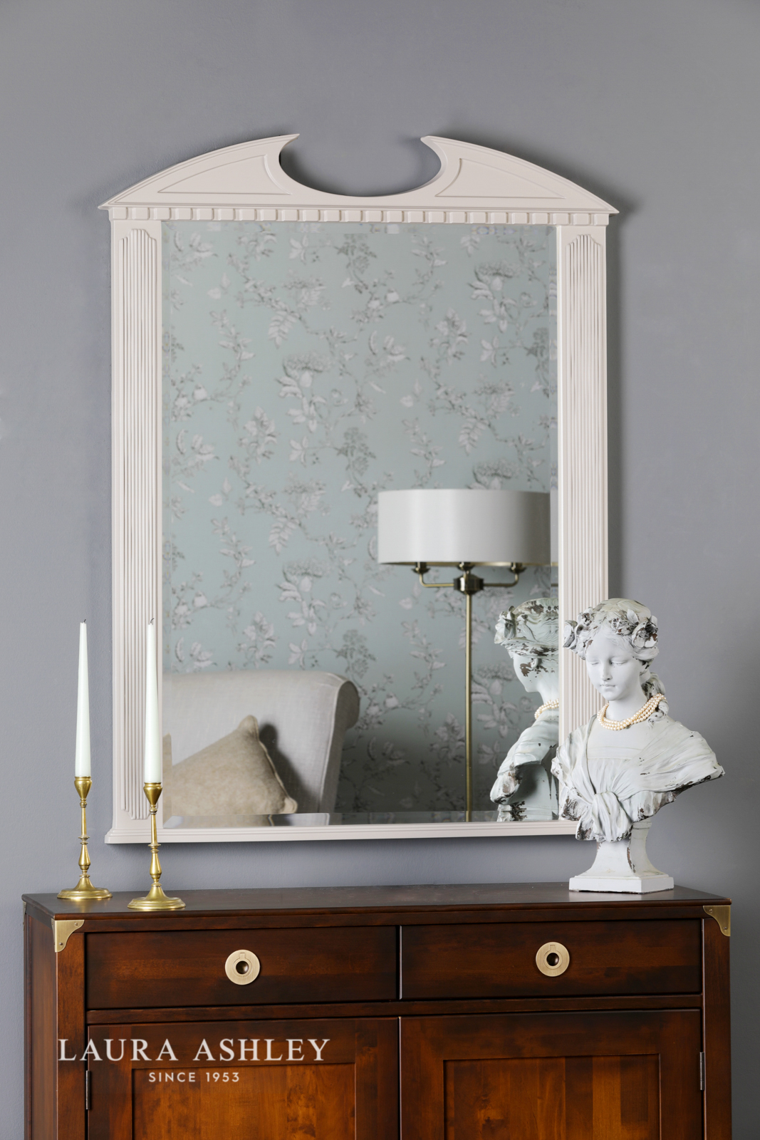 Laura Ashley Rossett Rectangle Mirror Grey 120 x 90cm