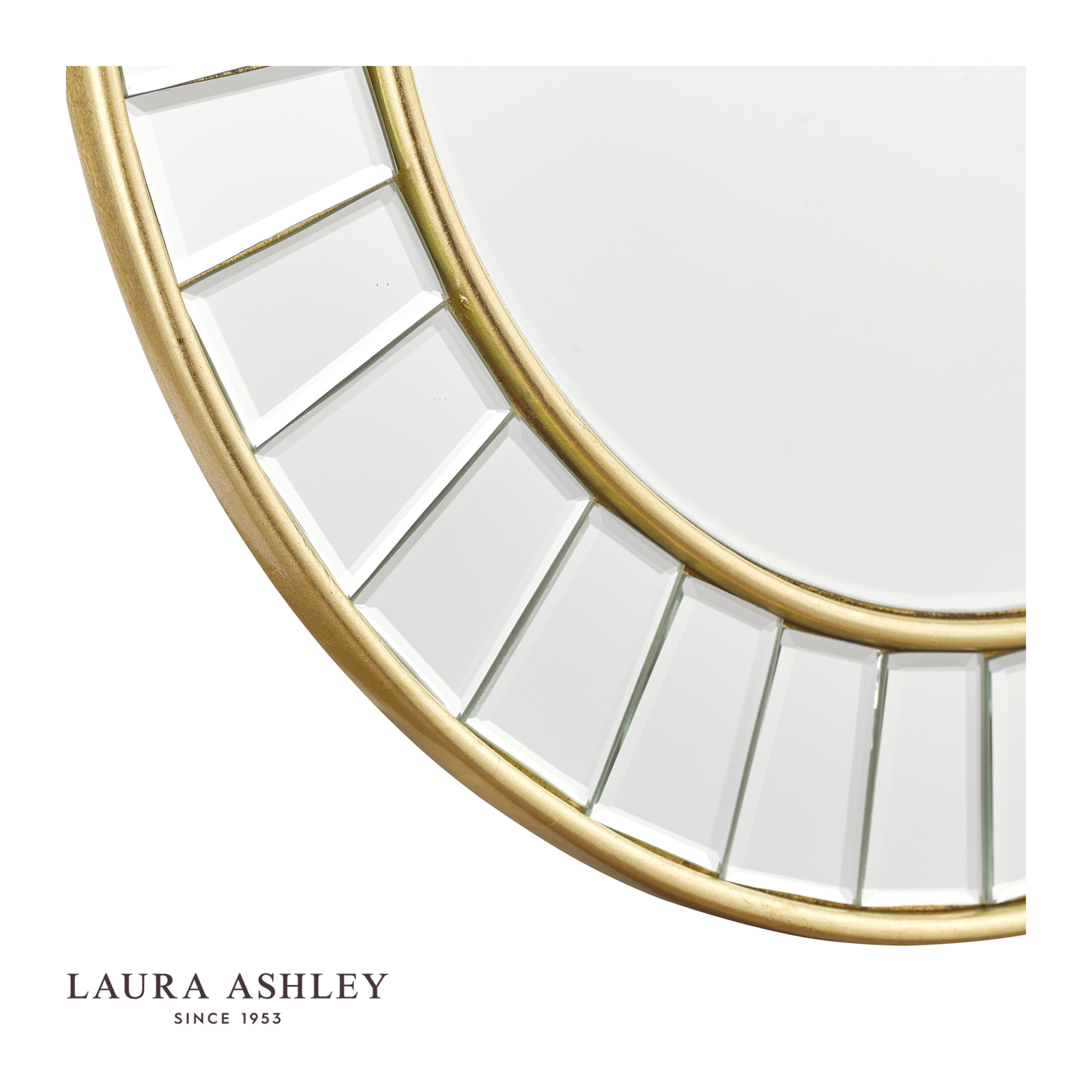 Laura Ashley Clemence Small Round Mirror Gold Leaf 50cm