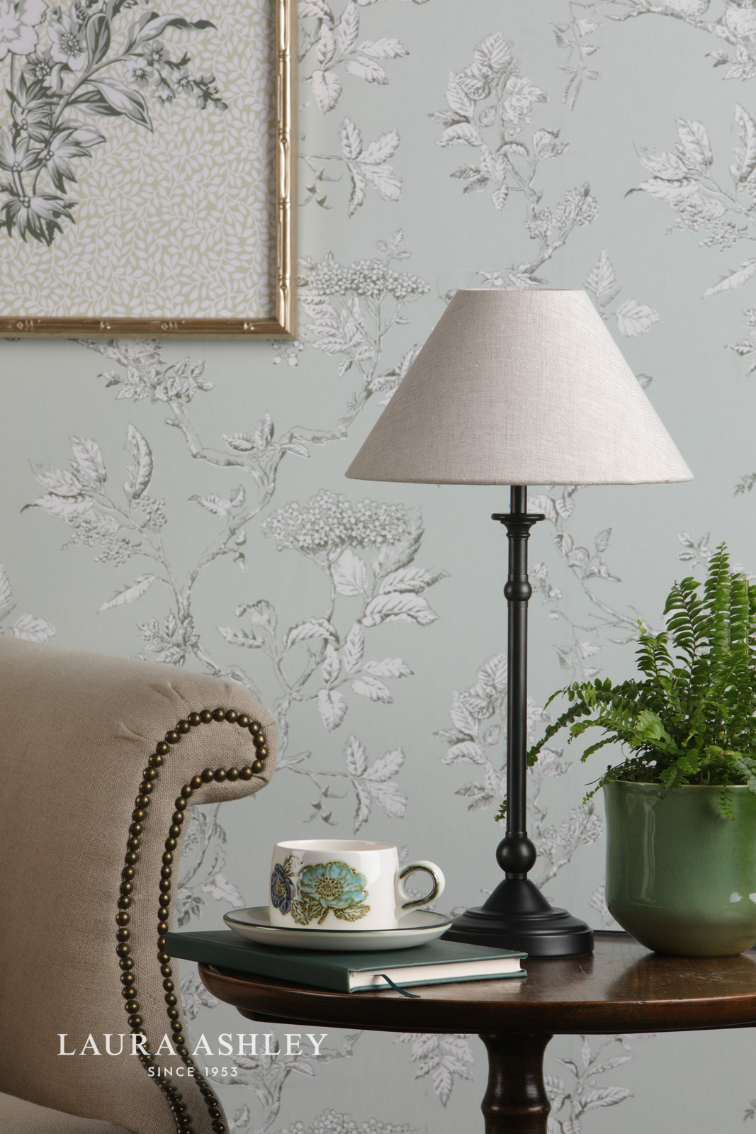 Laura Ashley Ludchurch Table Lamp Industrial Black With Shade