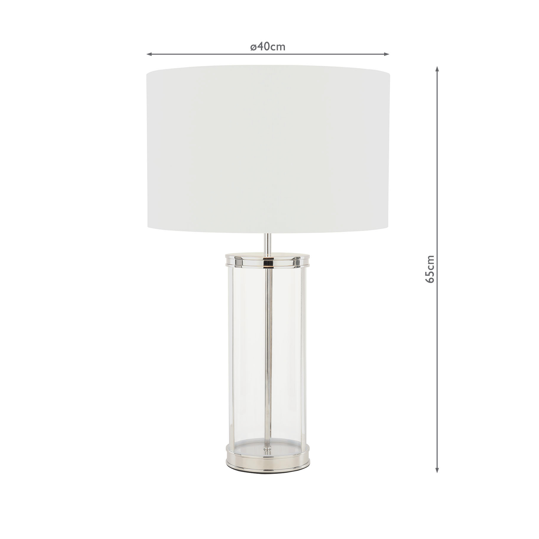 Laura Ashley Harrington Large Table Lamp Polished Nickel and Glass With Shade