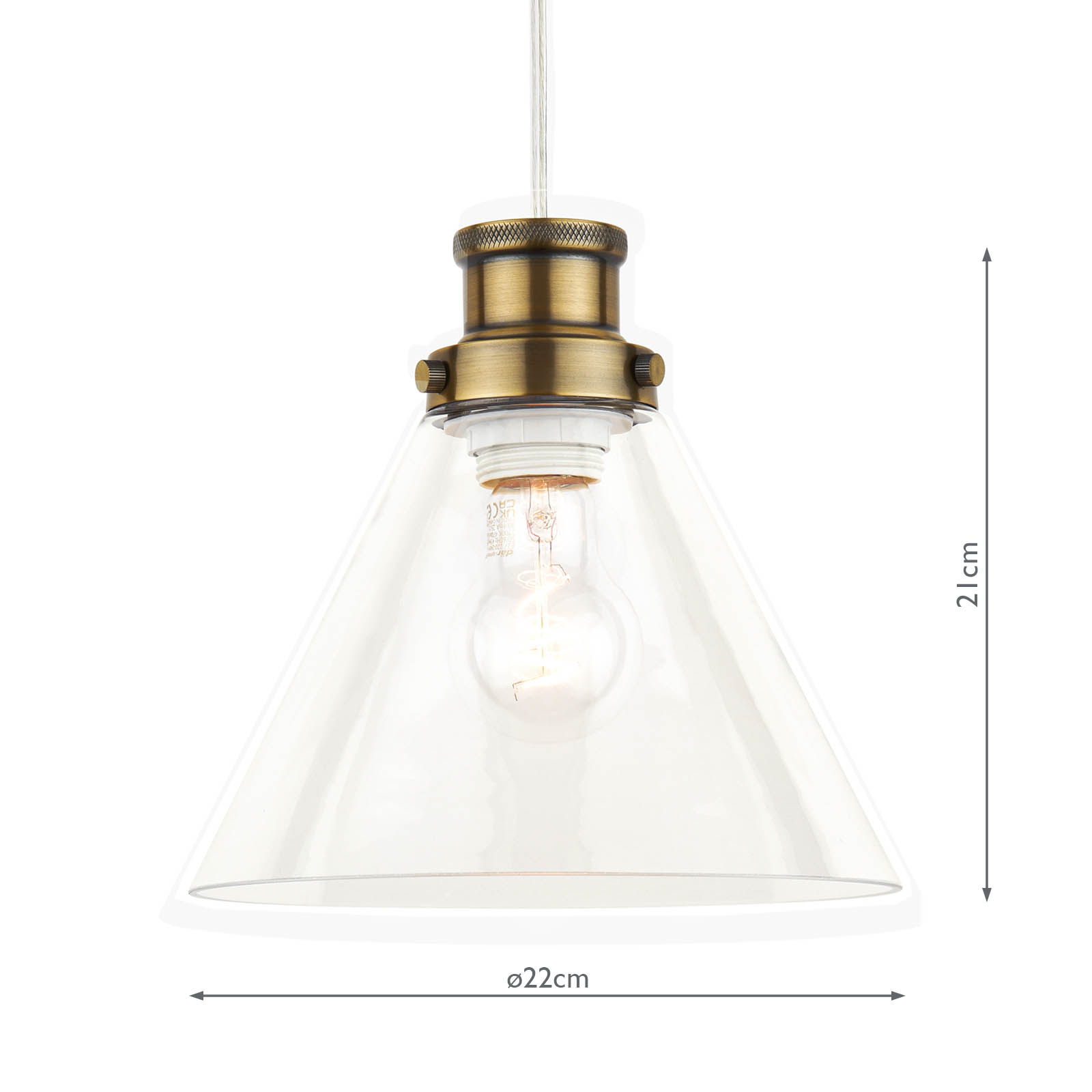 Laura Ashley Isaac Easy Fit Pendant Antique Brass and Glass