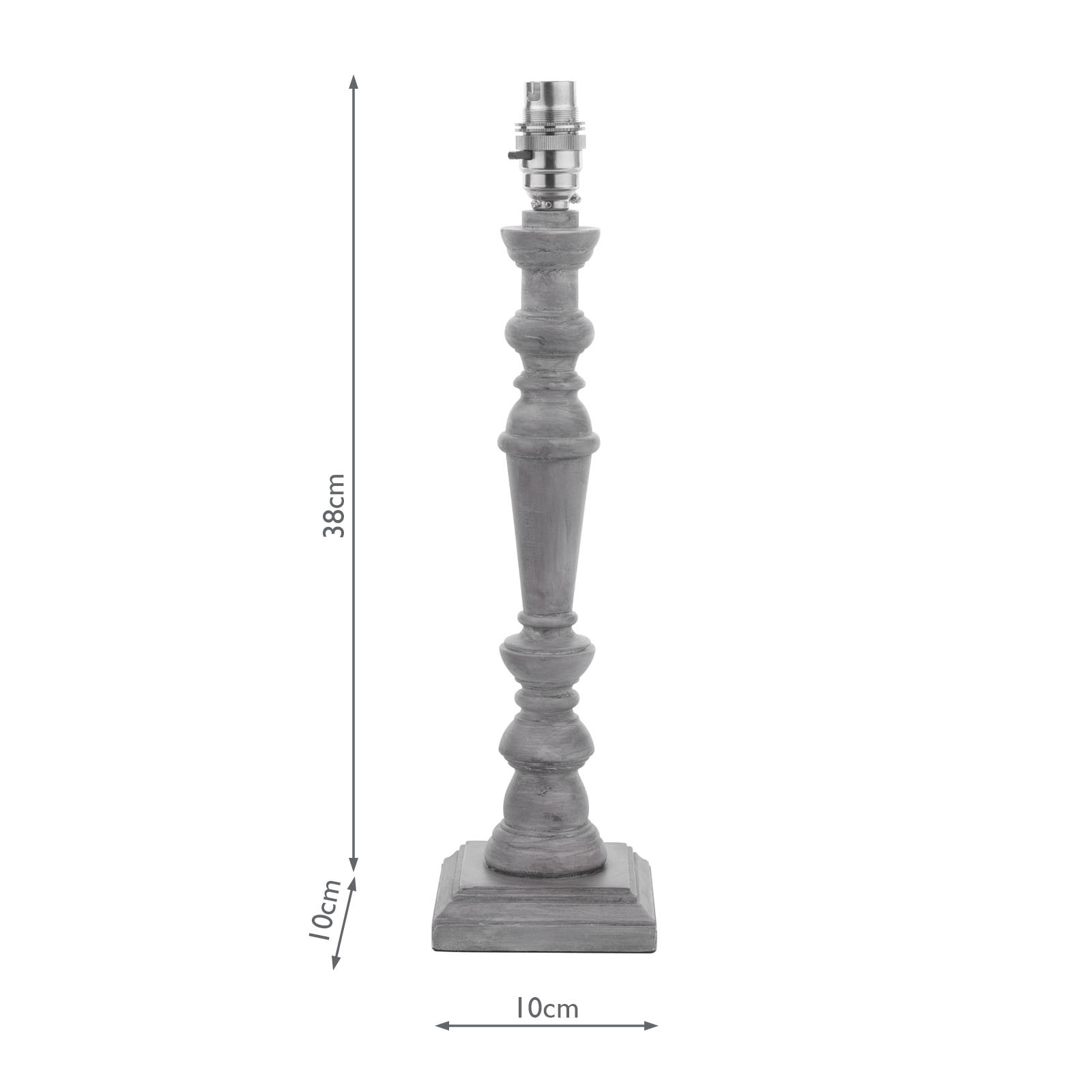 Laura Ashley Tate Table Lamp Distressed Grey and Polished Chrome Base Only