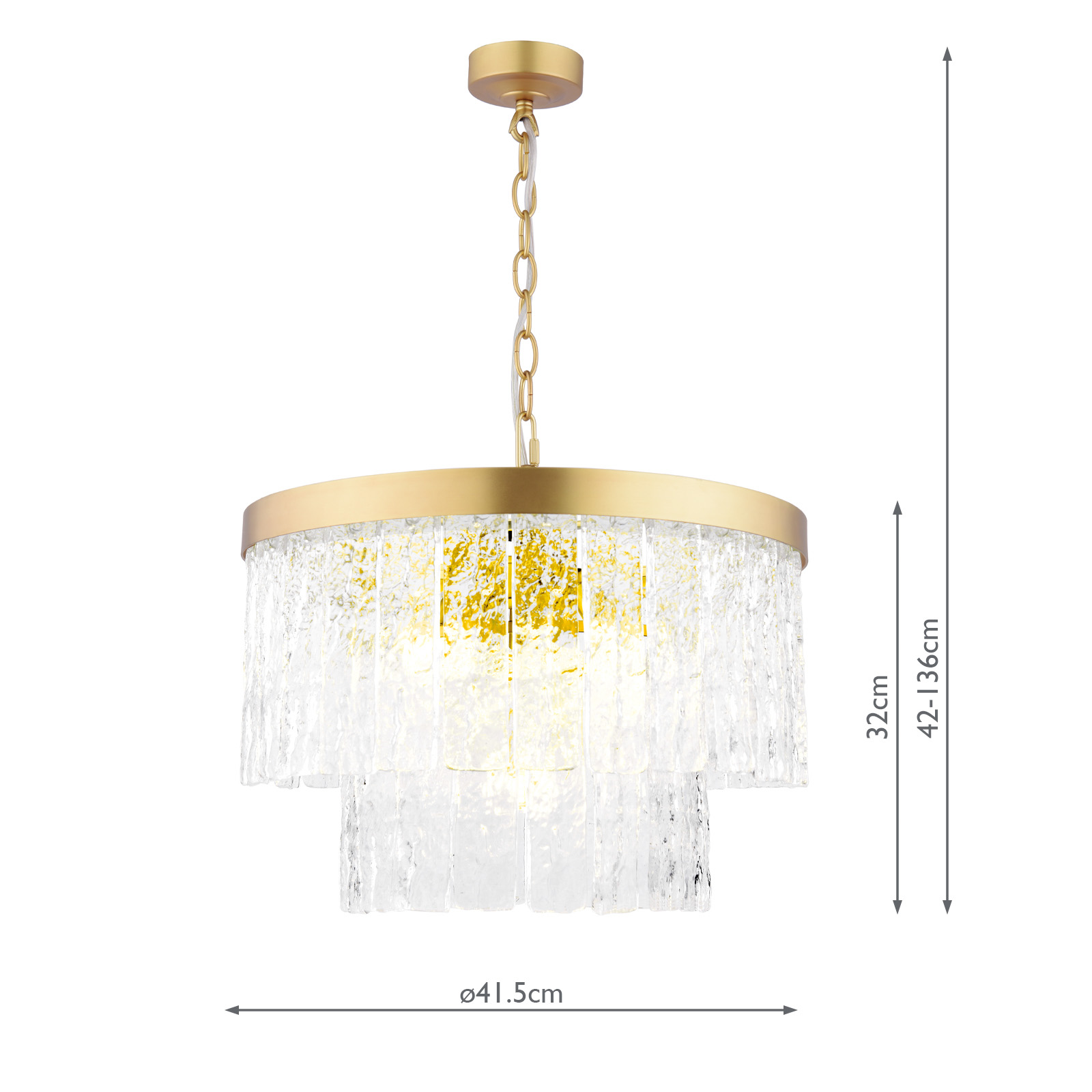 Laura Ashley Durnsford 4 Light Pendant Matt Antique Brass and Textured Glass