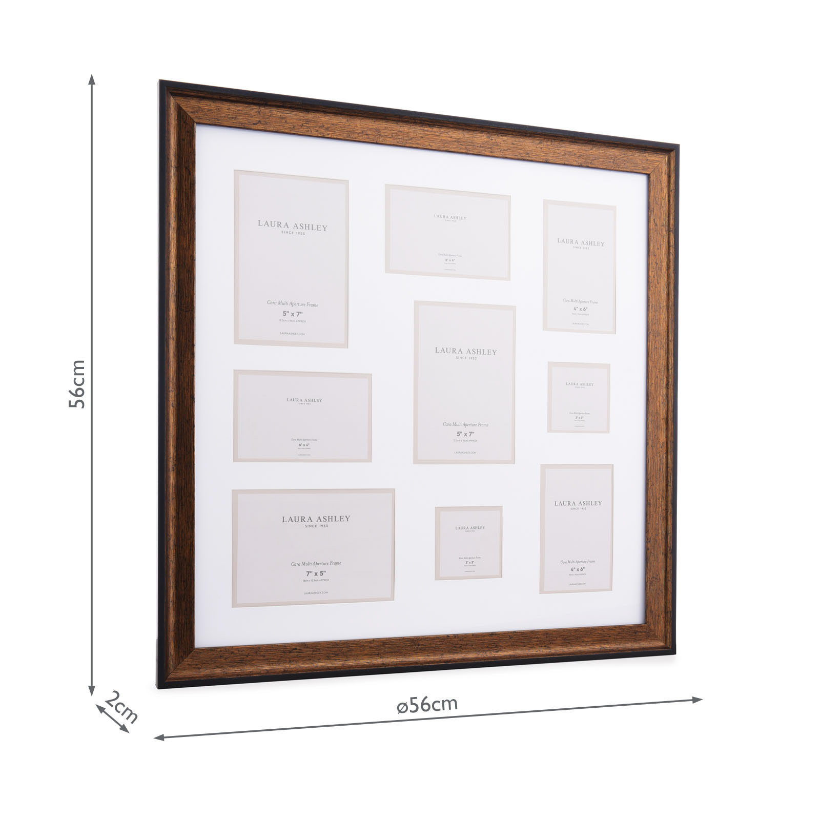 Cara Photo Frame Mottled Bronze With 9 Apertures