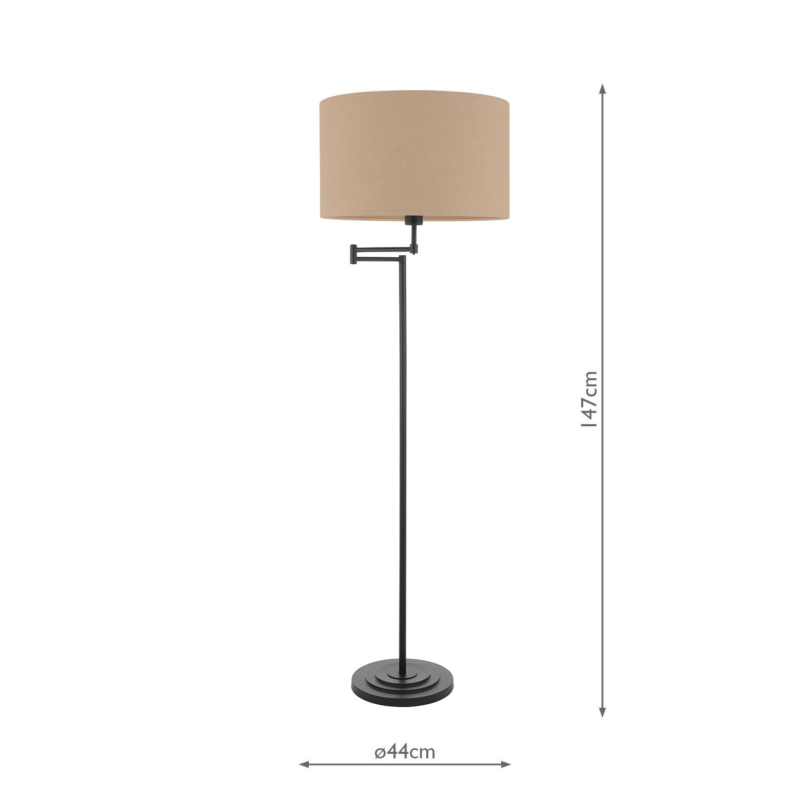 Laura Ashley Marlowe Floor Lamp Matt Black With Shade