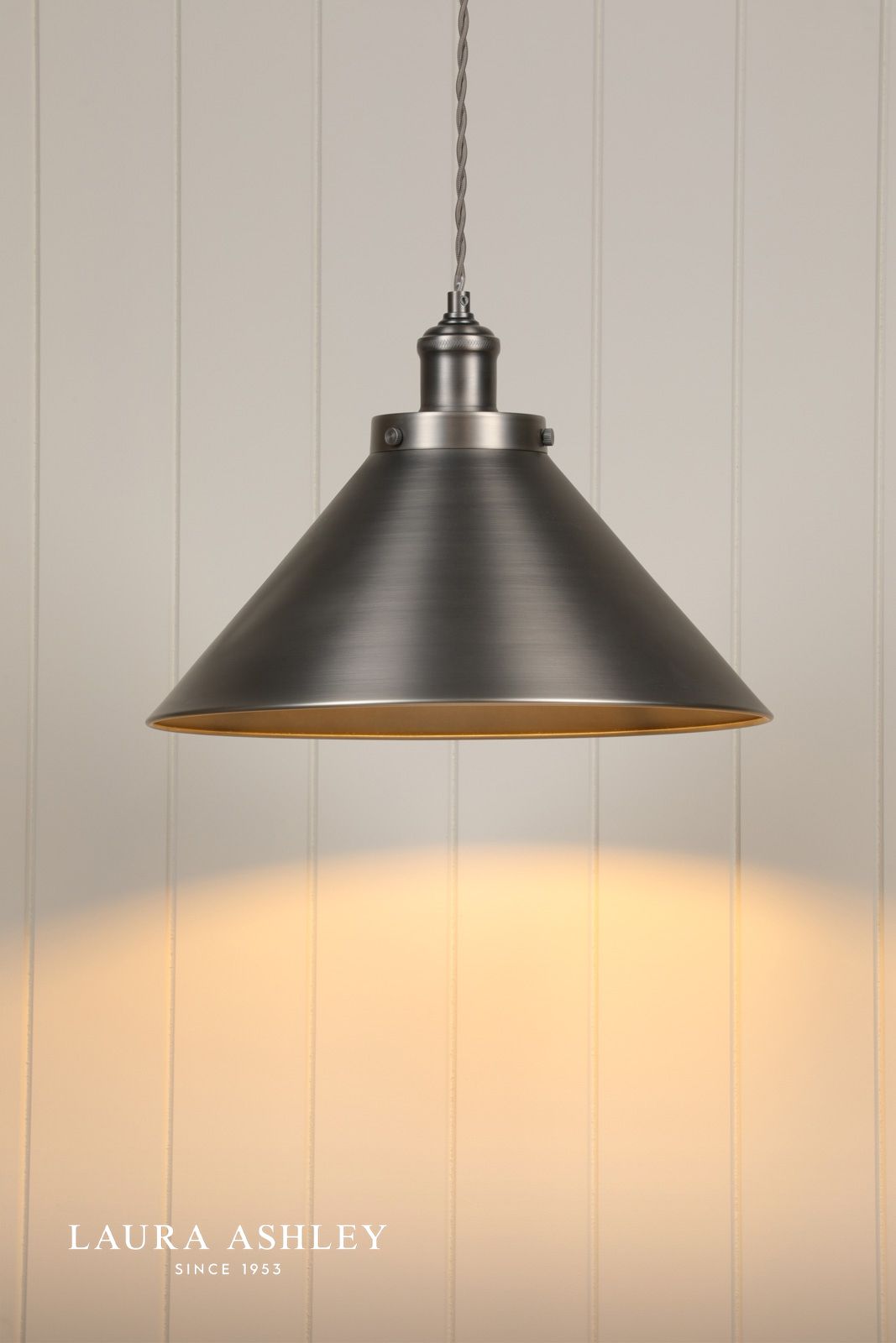 Laura Ashley Rufus Pendant Industrial Nickel