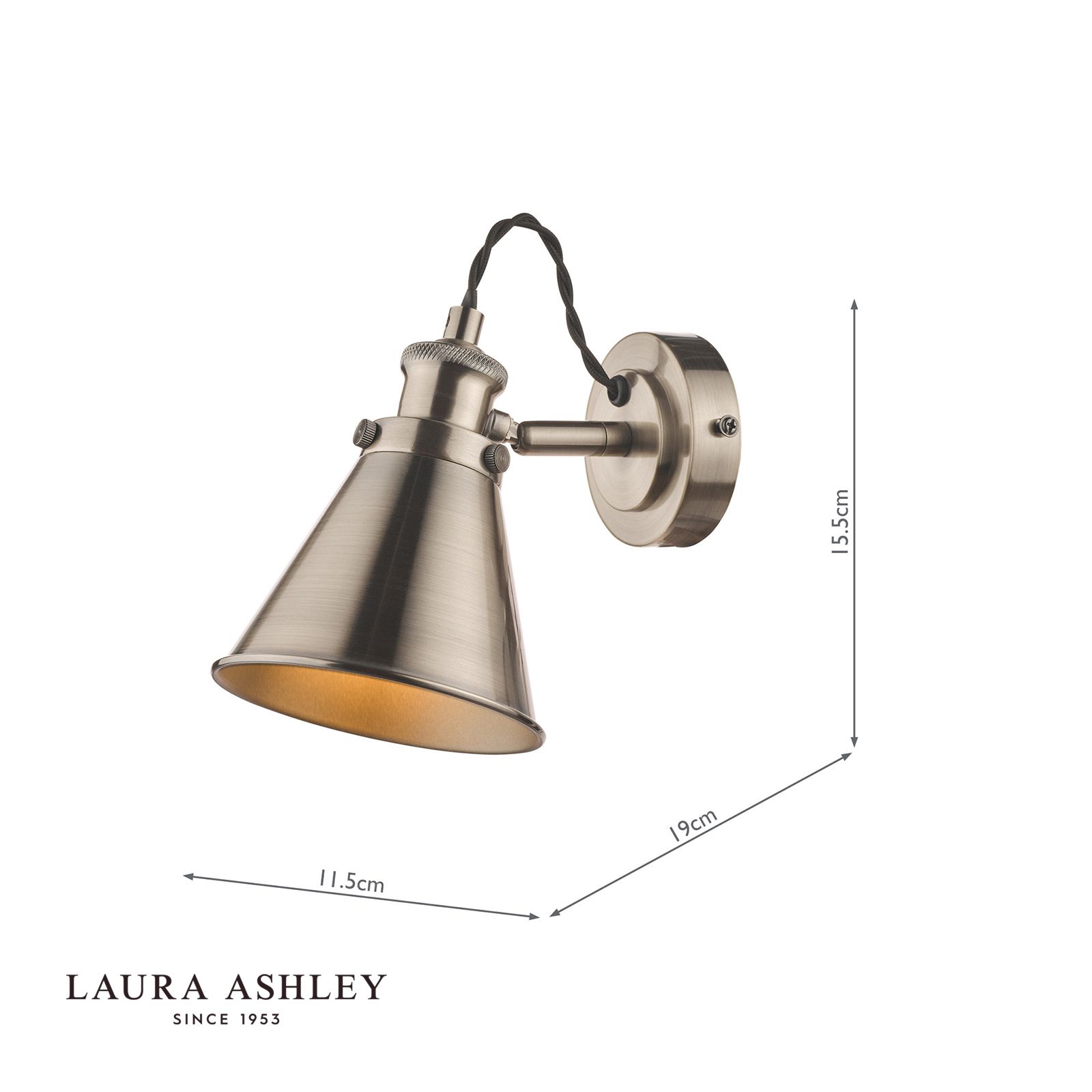 Laura Ashley Rufus Single Spotlight Industrial Nickel