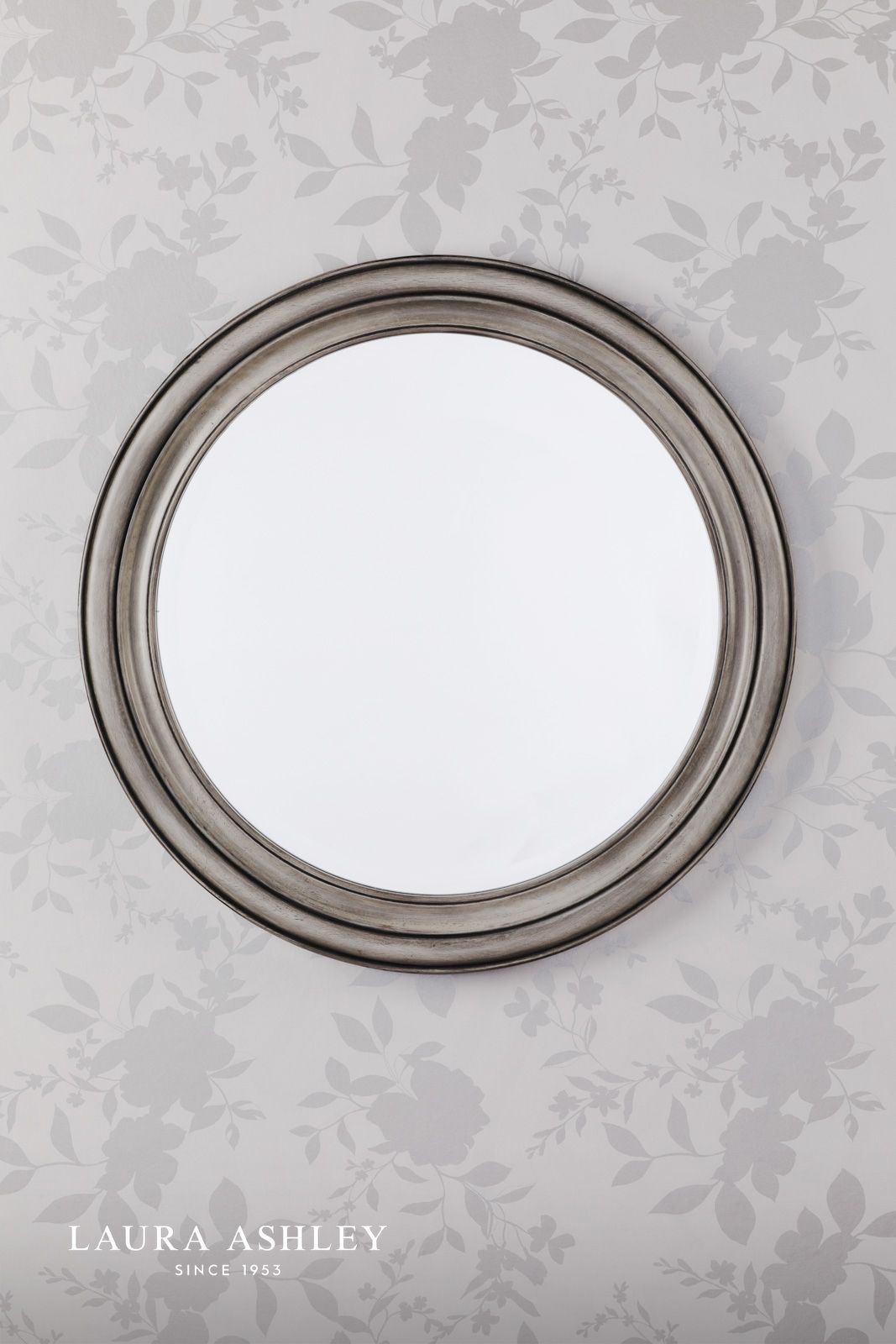 Laura Ashley Tate Mirror Distressed Wood 60cm