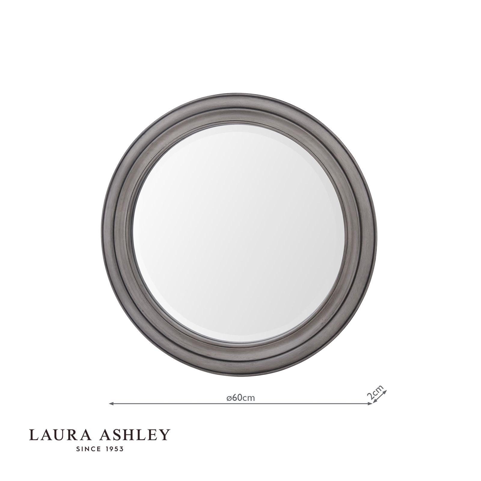 Laura Ashley Tate Mirror Distressed Wood 60cm