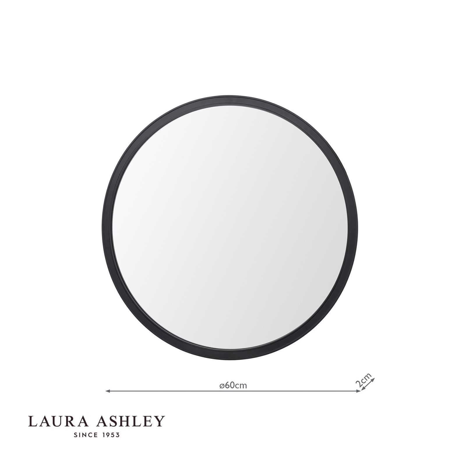 Laura Ashley Harrington Mirror Matt Black 60cm