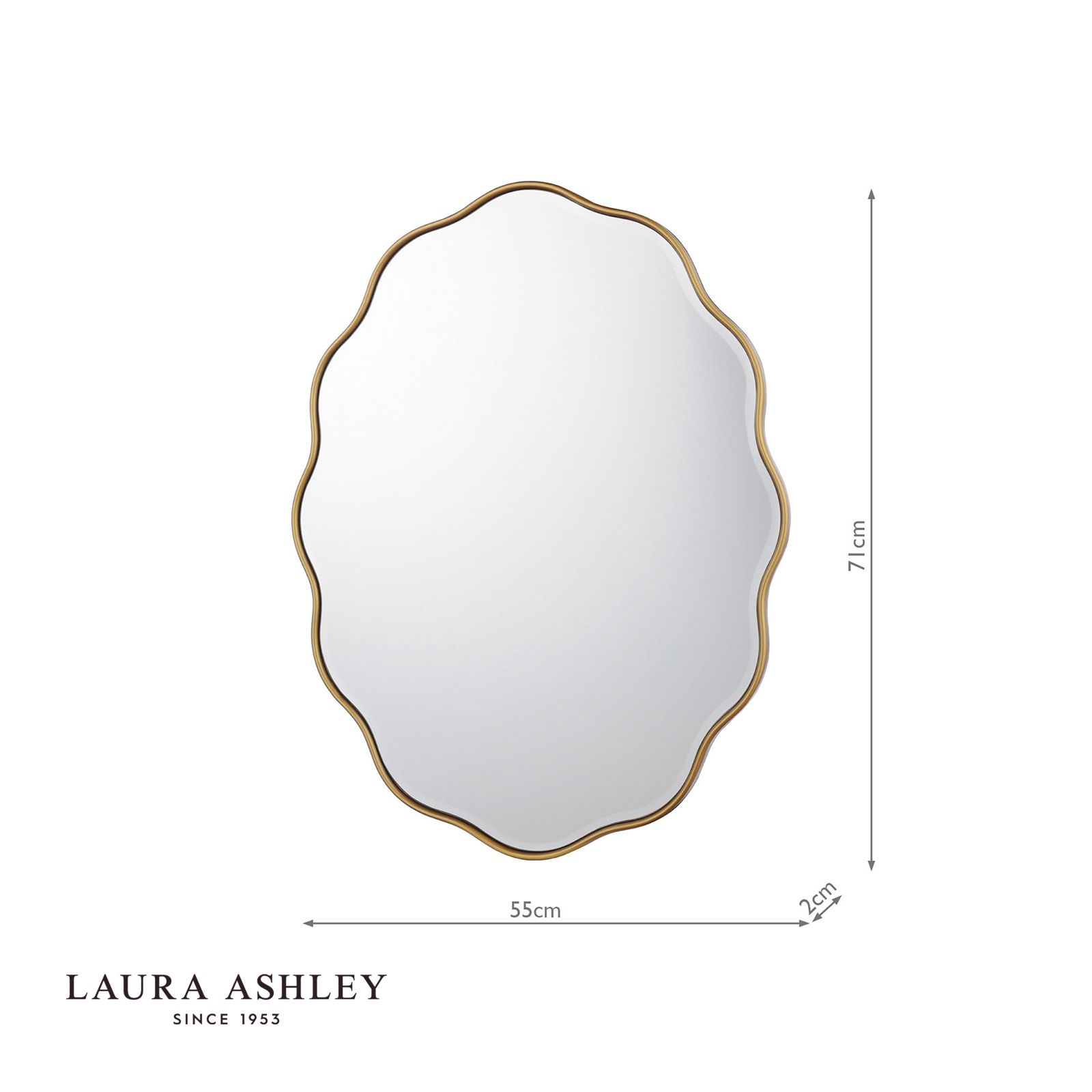 Laura Ashley Medora Oval Mirror Matt Gold 71 X 55cm