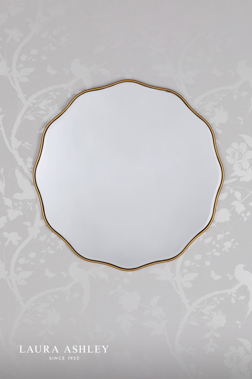 Laura Ashley Medora Round Mirror Matt Gold 60cm