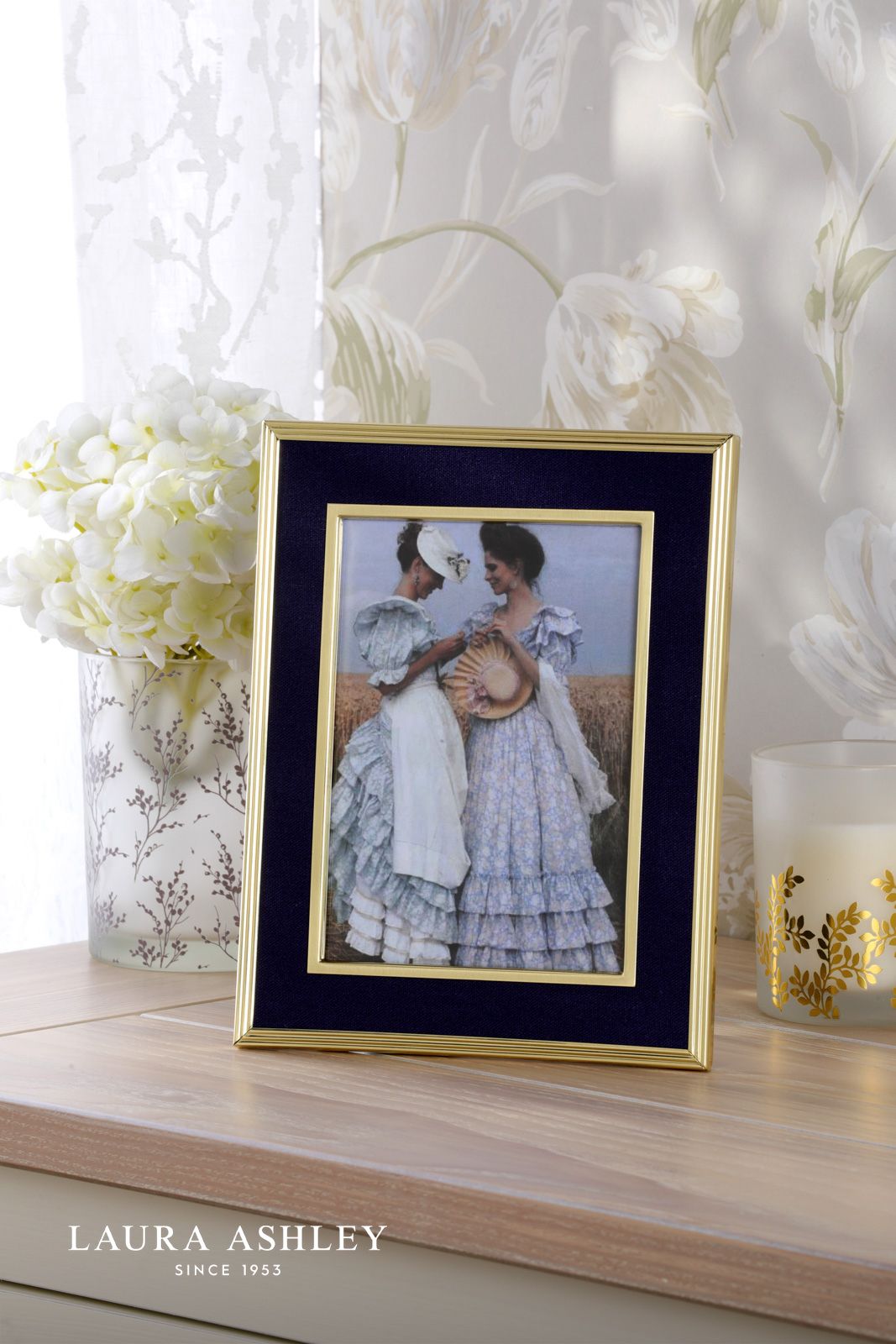 Harrison Photo Frame Brushed Brass and Blue 4