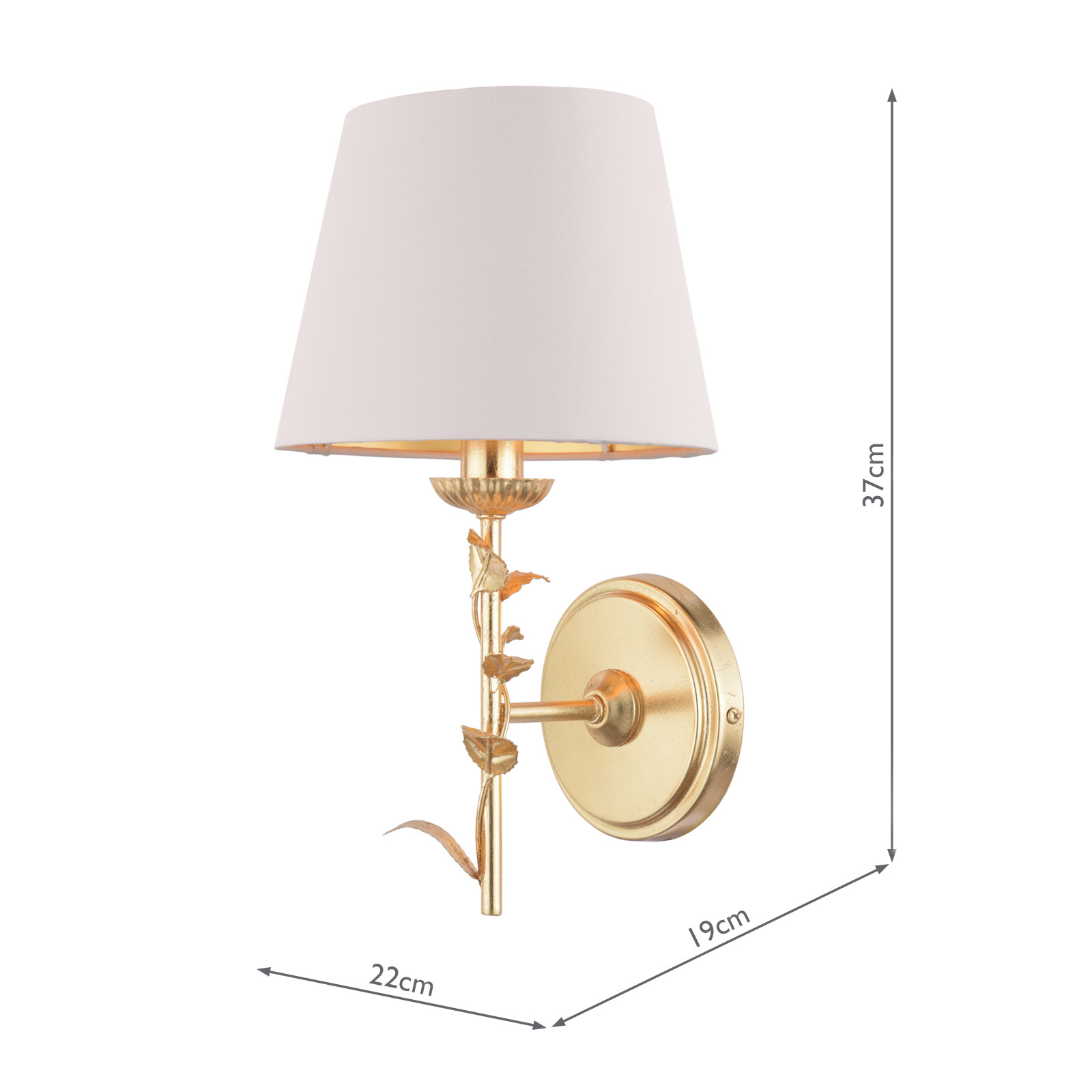 Laura Ashley Halton Wall Light Distressed Gold Leaf With Shade