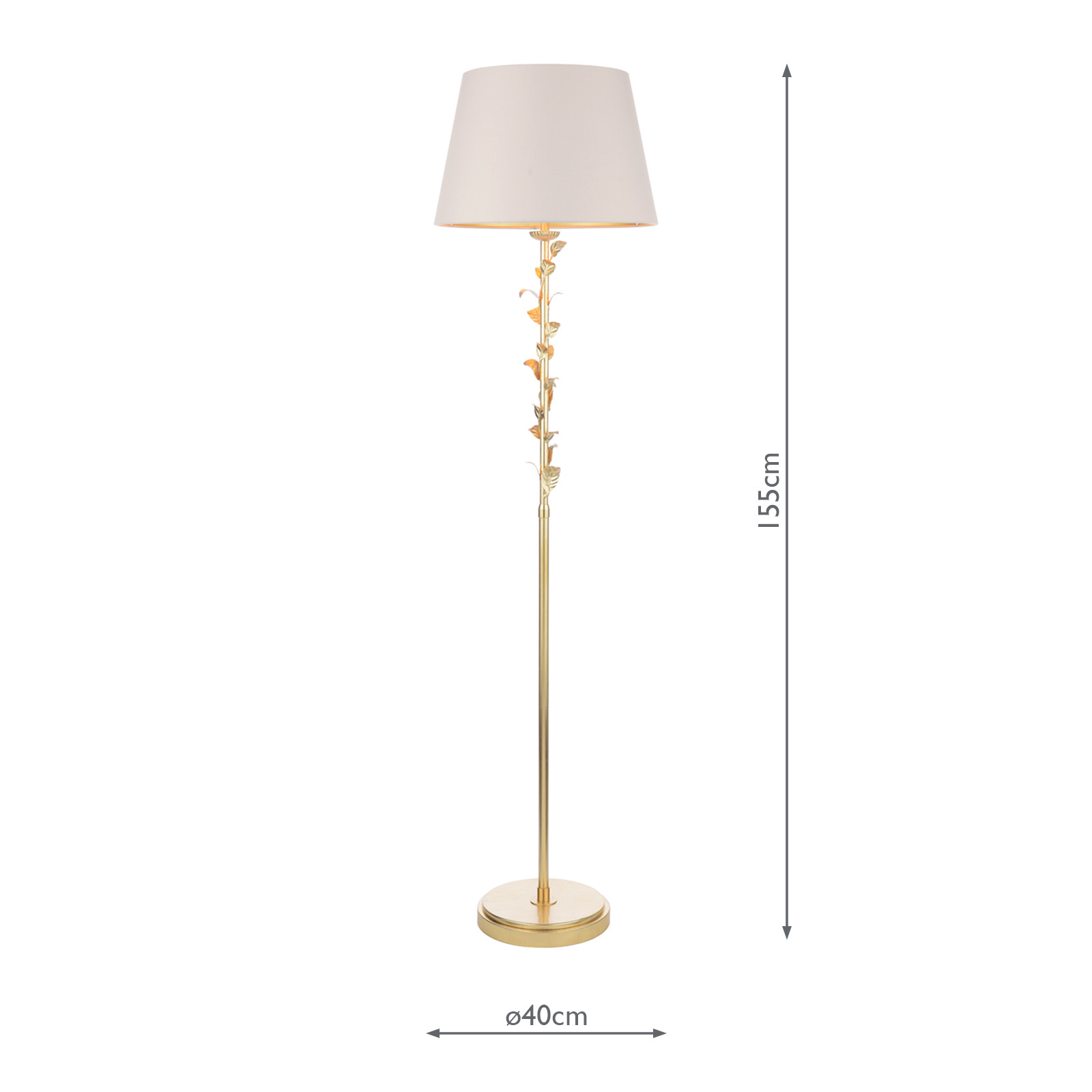 Laura Ashley Halton Floor Lamp Distressed Gold Leaf With Shade