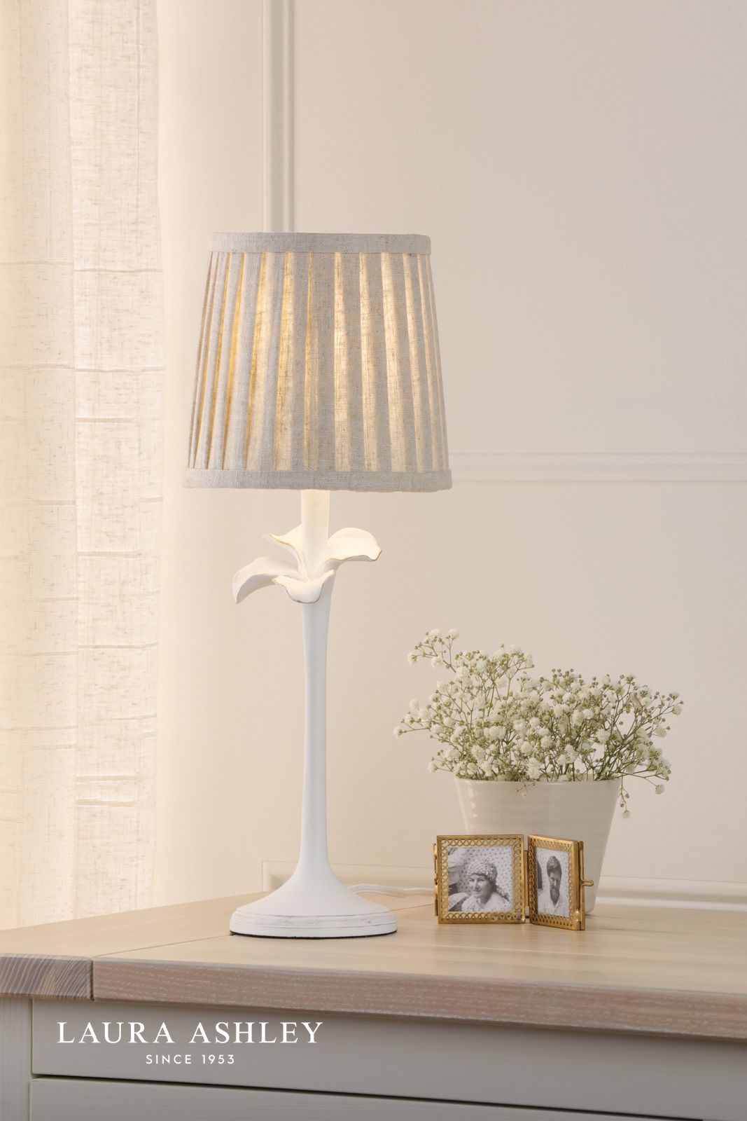 Laura Ashley Eleni Table Lamp Matt White With Shade