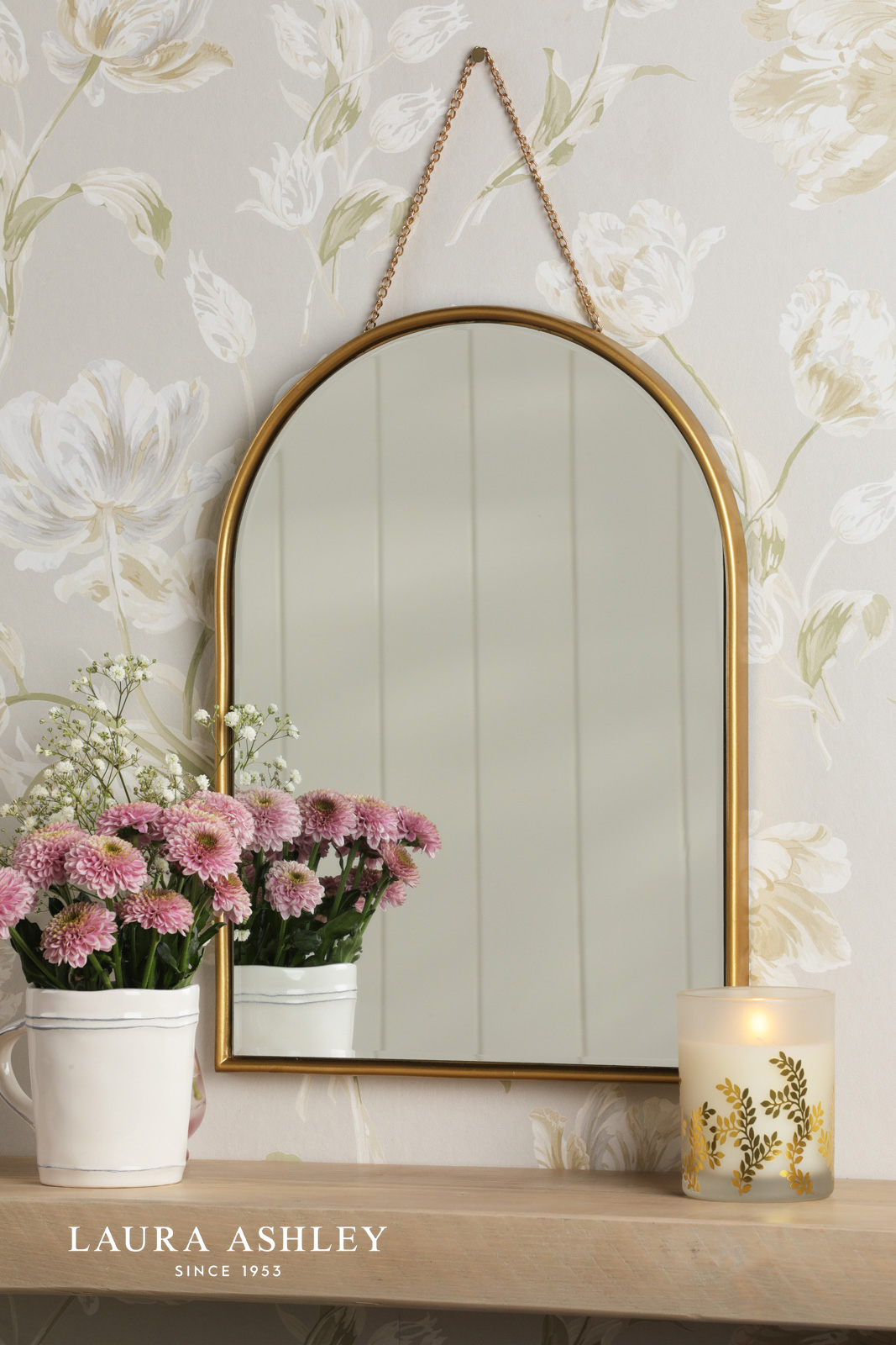 Laura Ashley Roughton Mirror Polished Brass 40 X 29cm