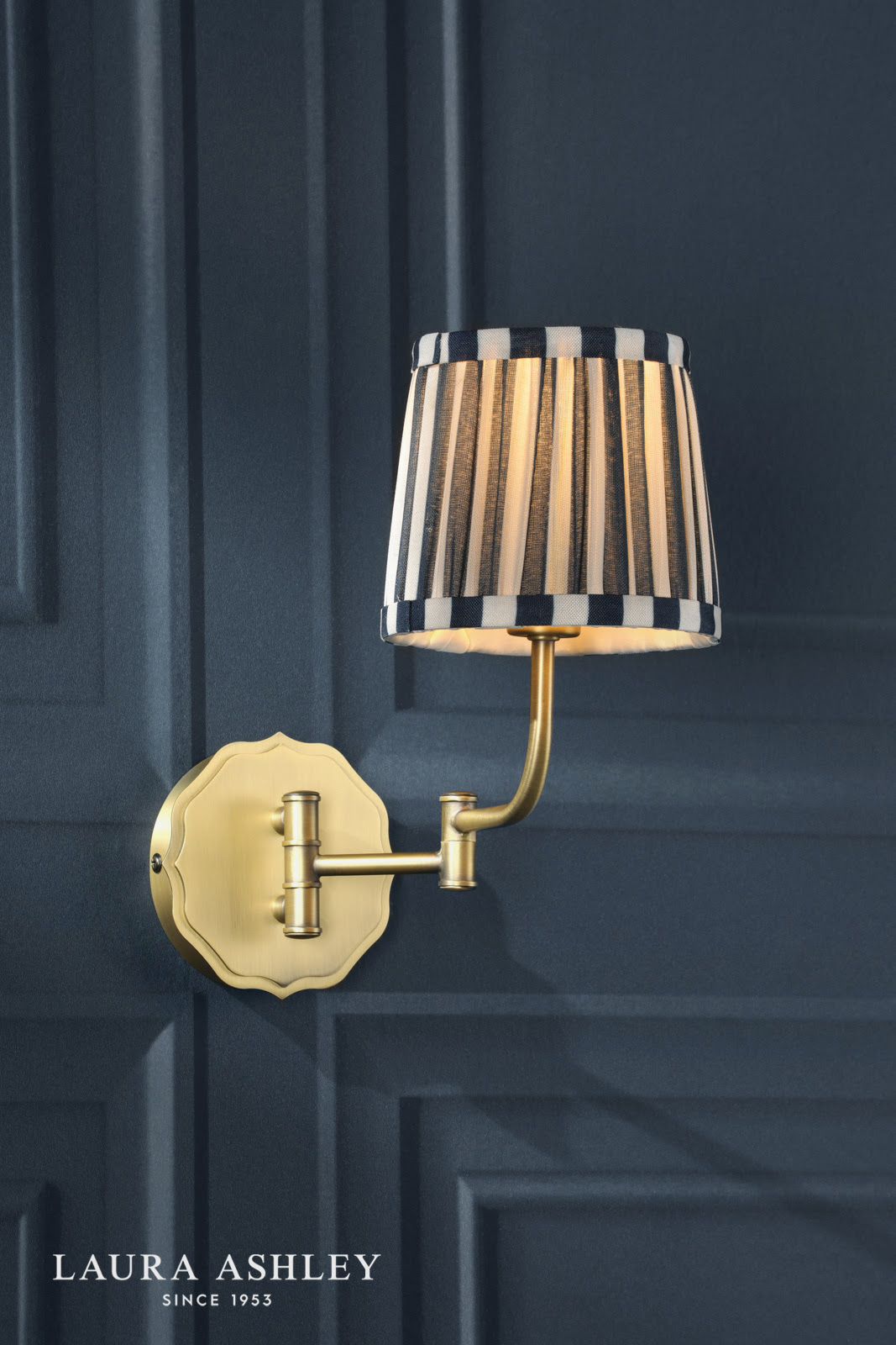 Laura Ashley Denwick Wall Light Matt Antique Brass With Shade