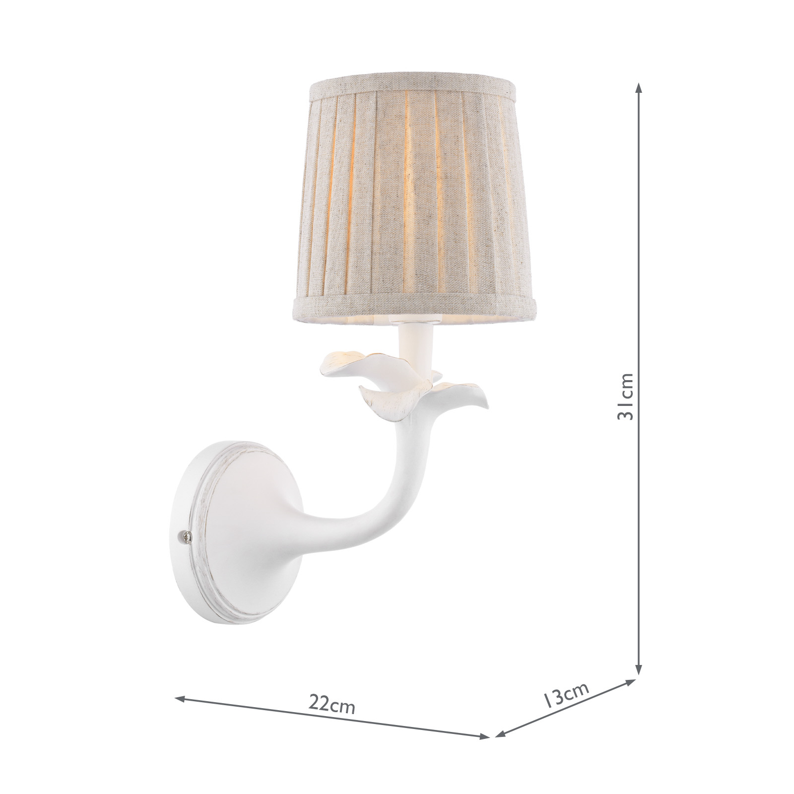 Laura Ashley Eleni Wall Light Matt White With Shade