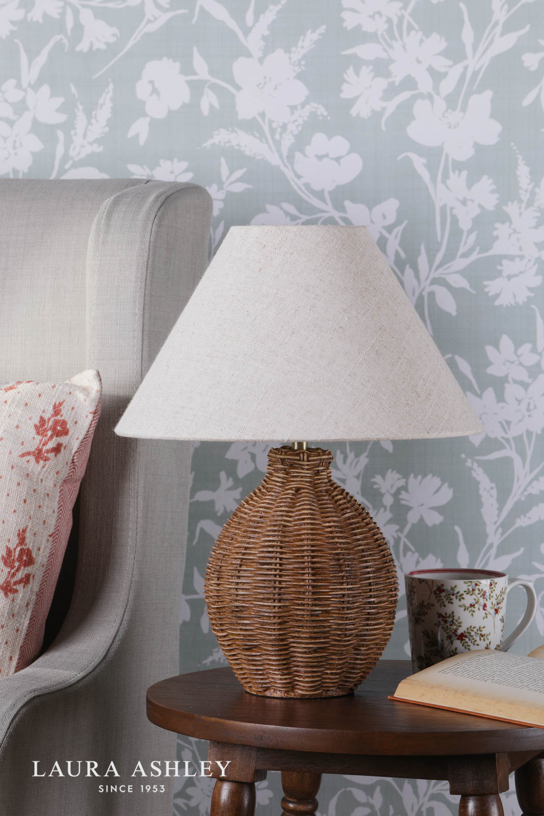 Laura Ashley Fernhill Table Lamp Antique Brown With Shade