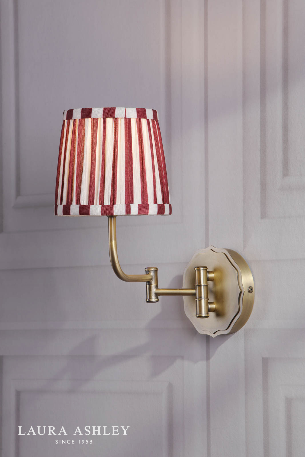 Laura Ashley Denwick Wall Light Matt Antique Brass With Shade