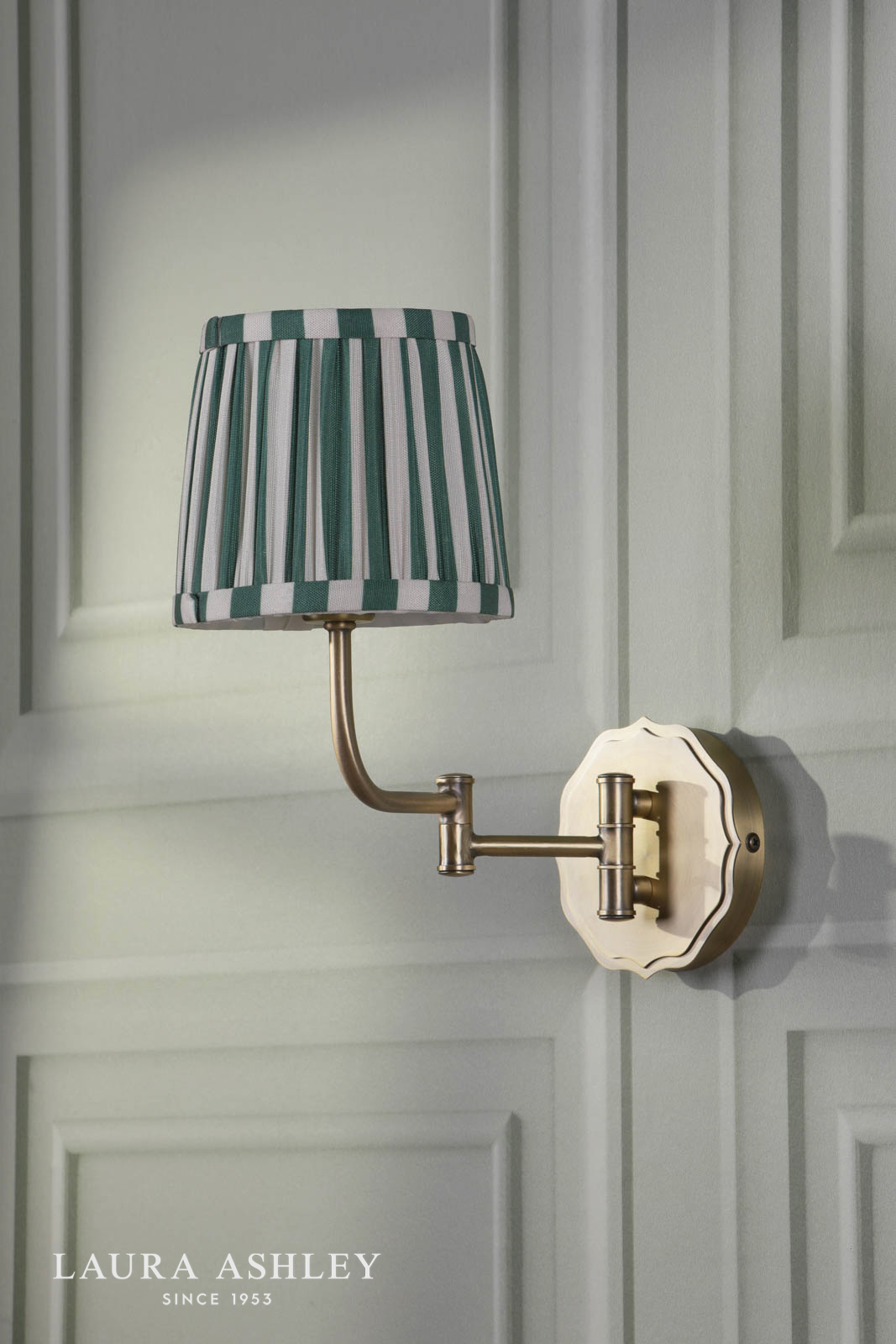 Laura Ashley Denwick Wall Light Matt Antique Brass With Shade