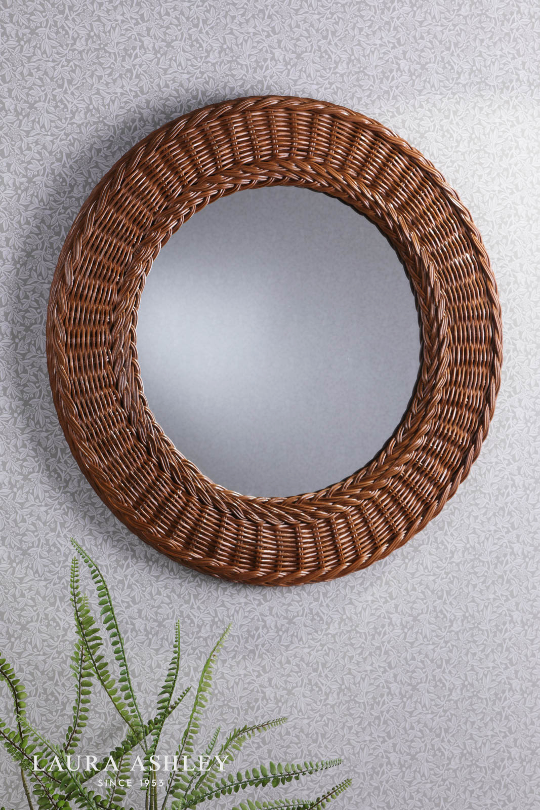 Laura Ashley Cait Mirror Dark Rattan 60cm