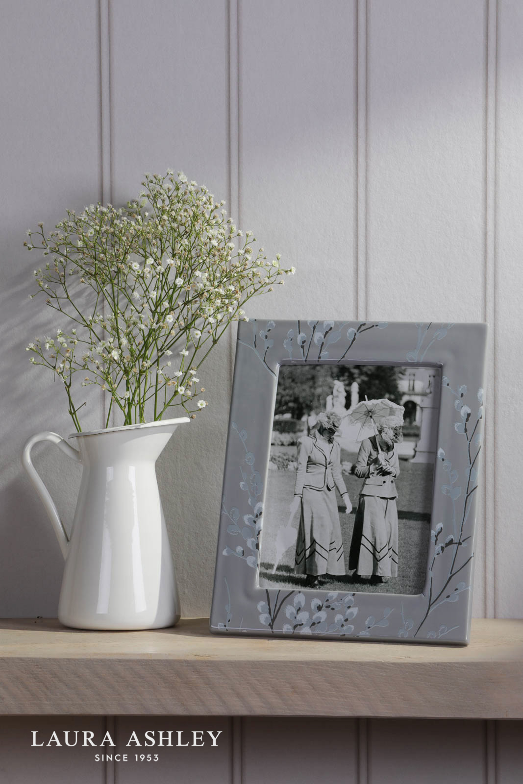 Laura Ashley Pussywillow Photo Frame Grey Ceramic 5