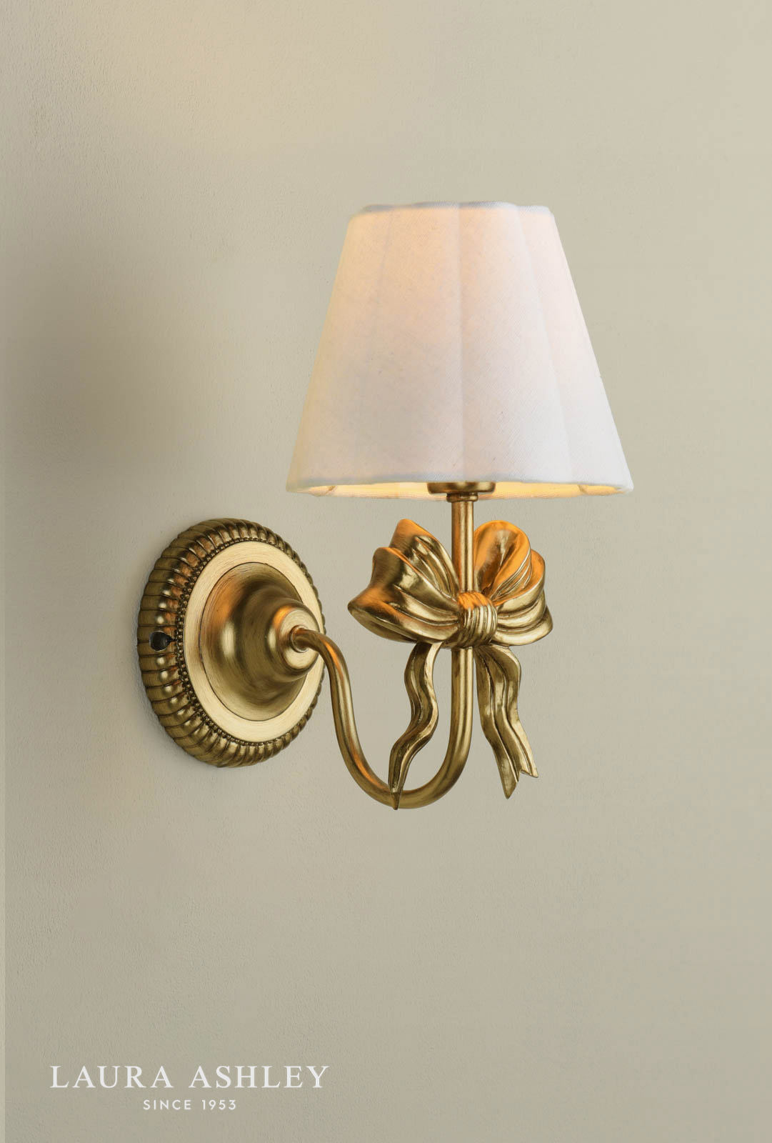 Laura Ashley Larkfield Wall Light Antique Gold With Shade