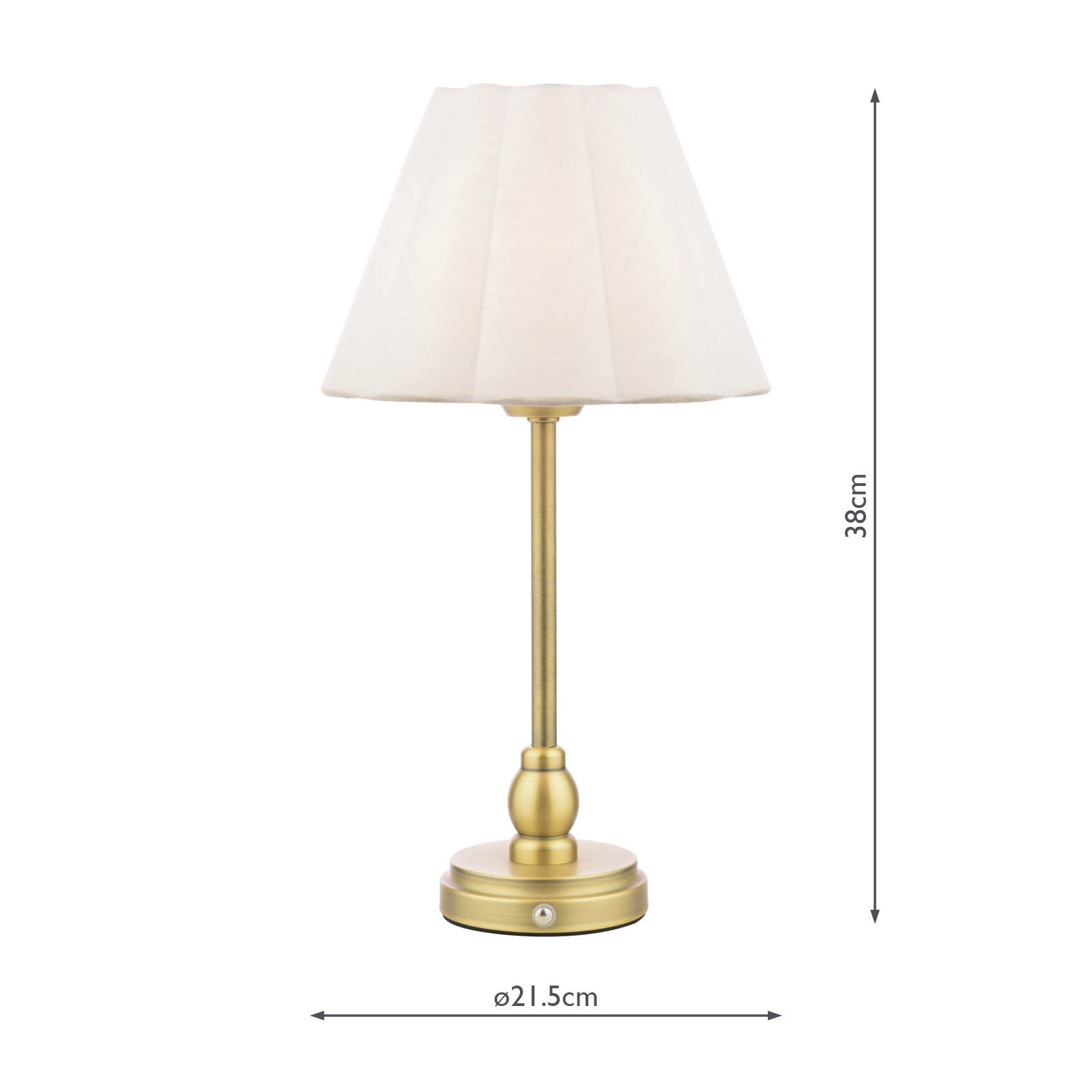Laura Ashley Erin Rechargeable Table Lamp Matt Antique Brass With Shade LED