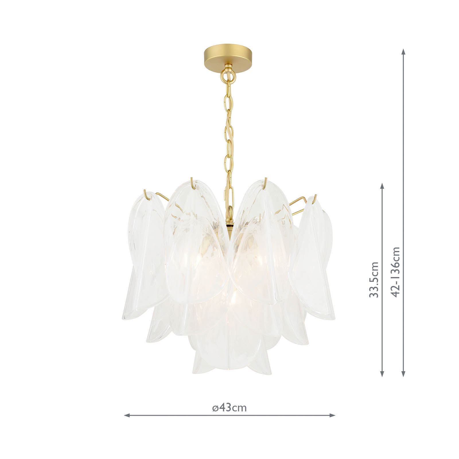 Laura Ashley Stannington 4 Light Pendant Matt Antique Brass and White Glass