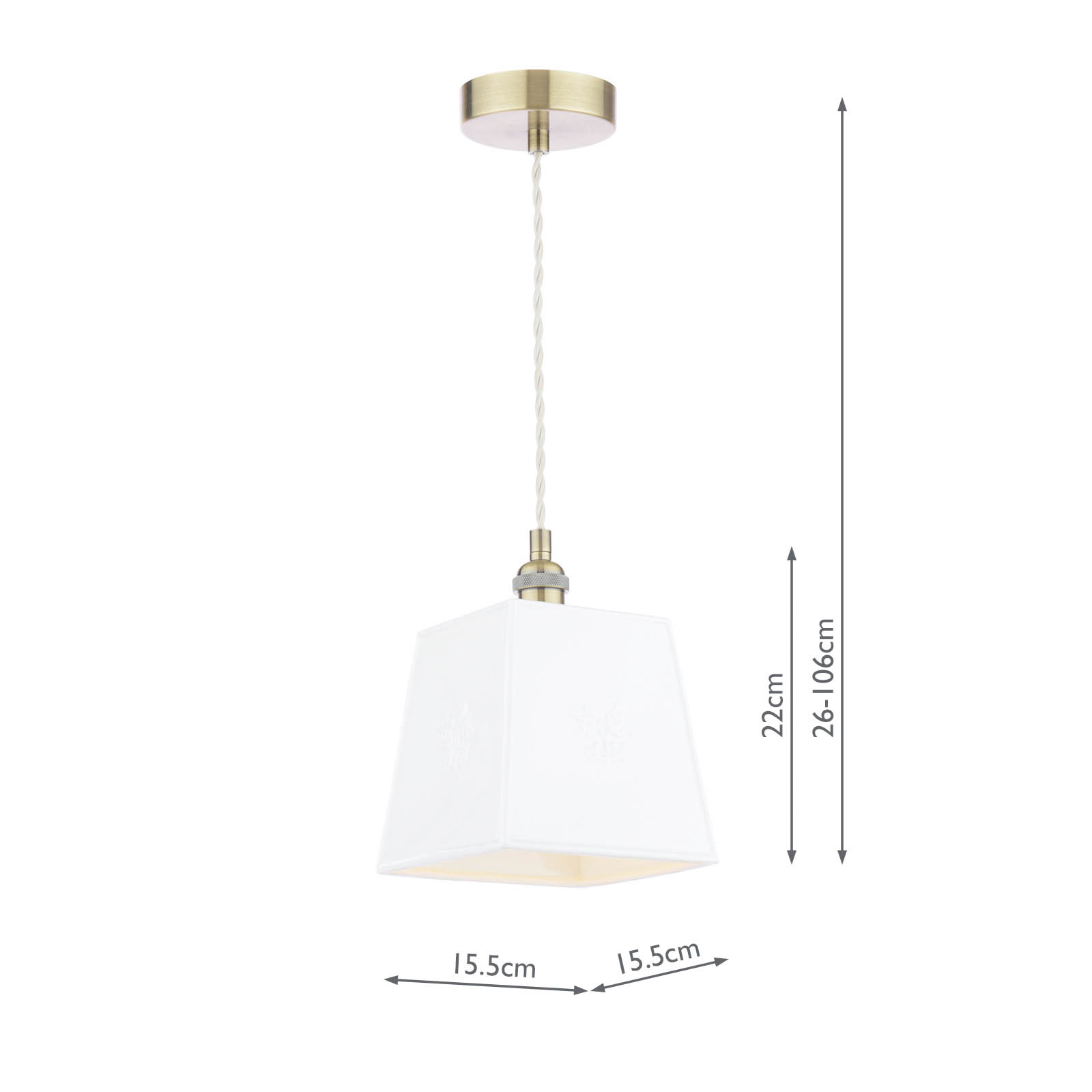 Laura Ashley Porcelain Pendant Cream and Antique Brass