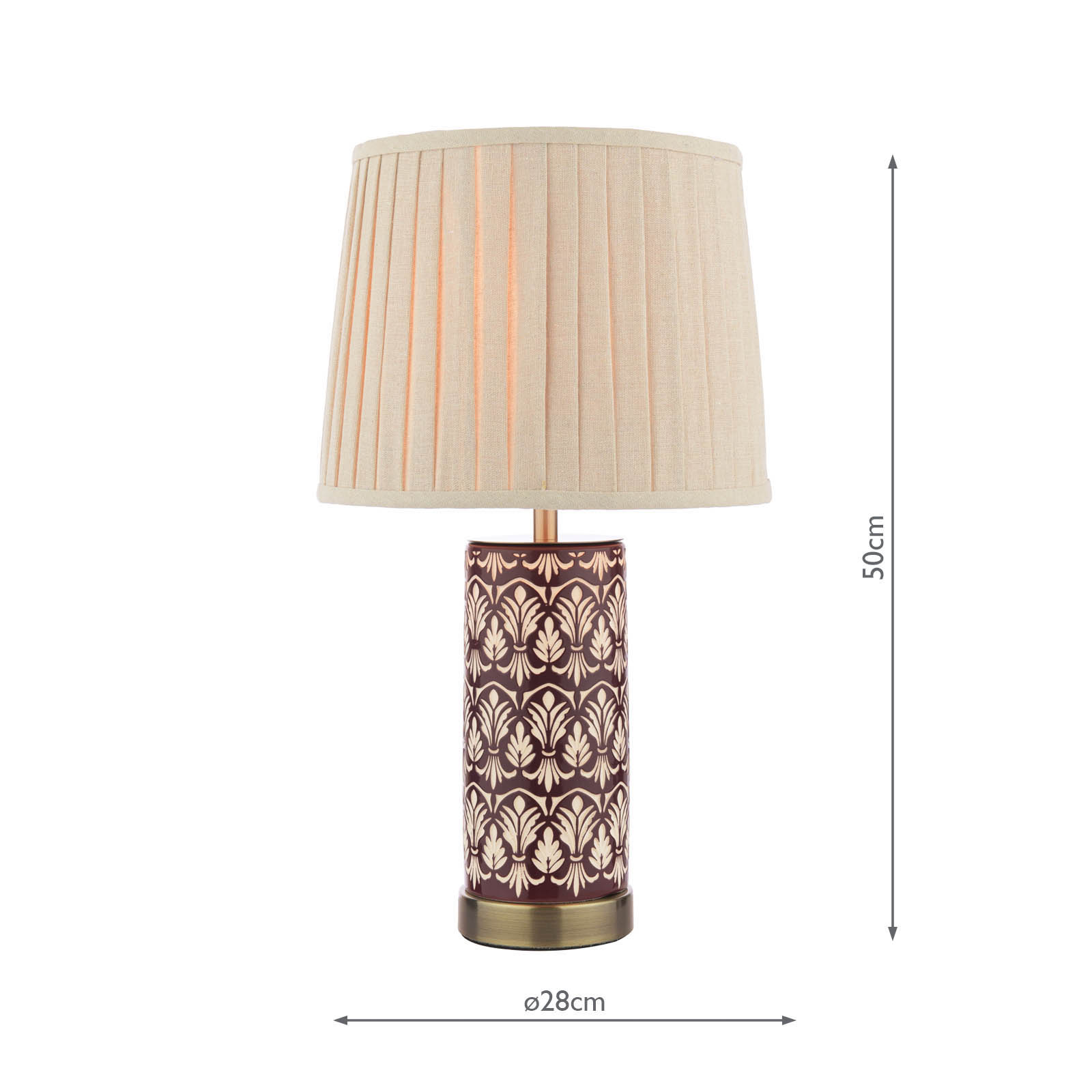 Laura Ashley Medlock Table Lamp Purple Ceramic and Antique Brass With Shade