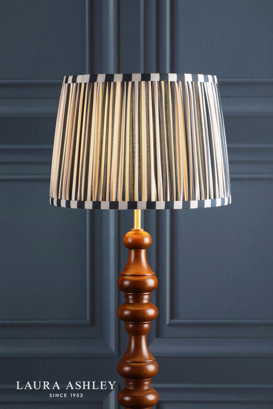 Laura Ashley Denwick Blue Cotton Tapered Drum Shade 30cm/12 inch