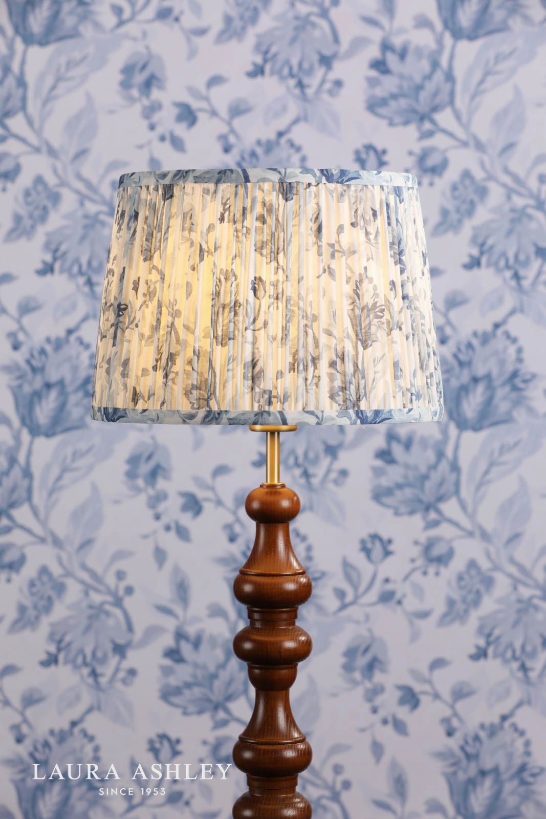 Laura Ashley Adwick Trail Blue Cotton Tapered Drum Shade 30cm/12 inch