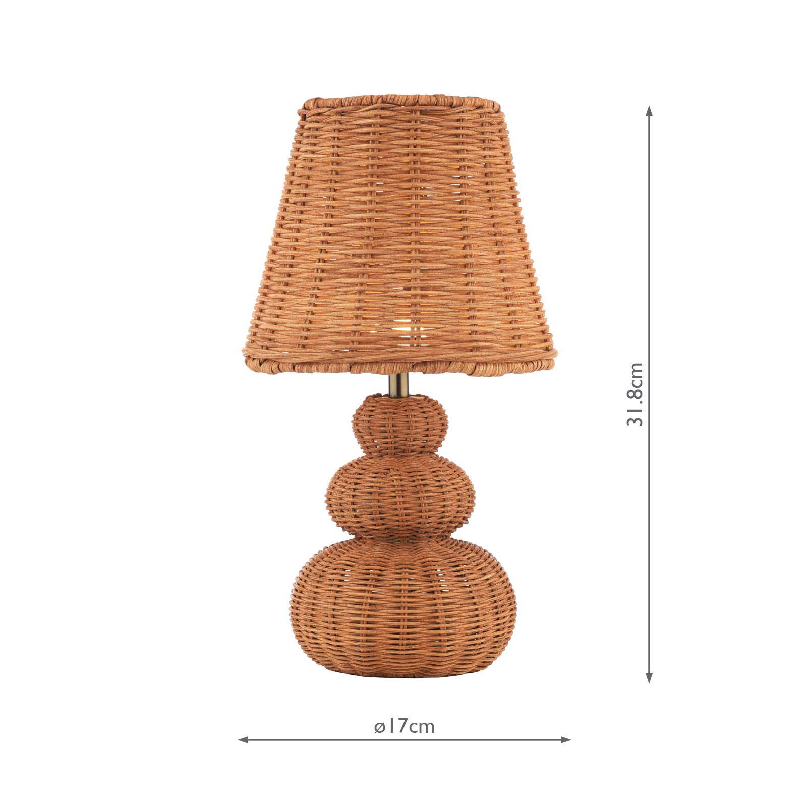Laura Ashley Hasfield Rechargeable Table Lamp Natural Rattan With Shade LED