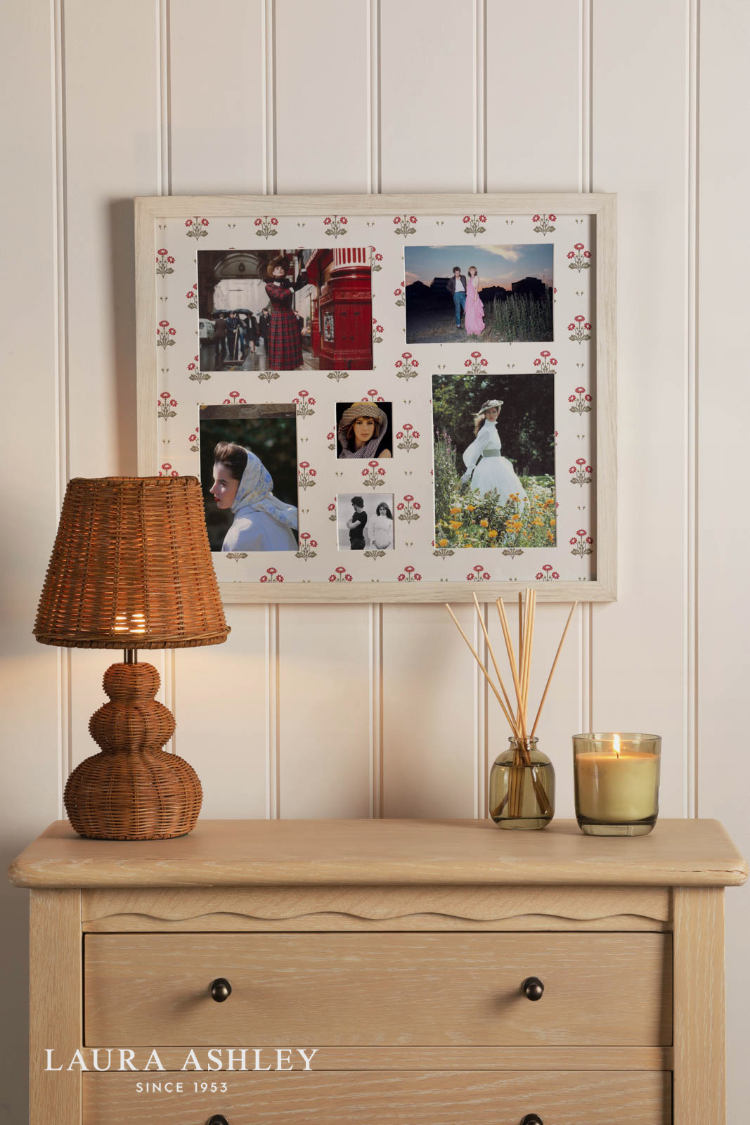 Laura Ashley Harthill Daisies Photo Frame Matt White and Multi Coloured