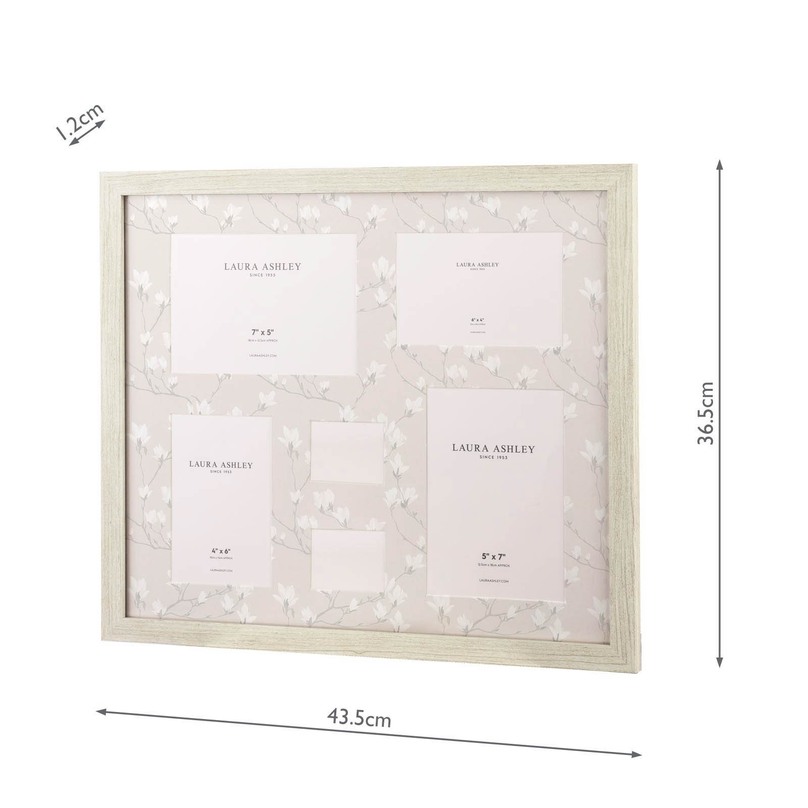 Laura Ashley Magnolia Photo Frame Matt White and Grey