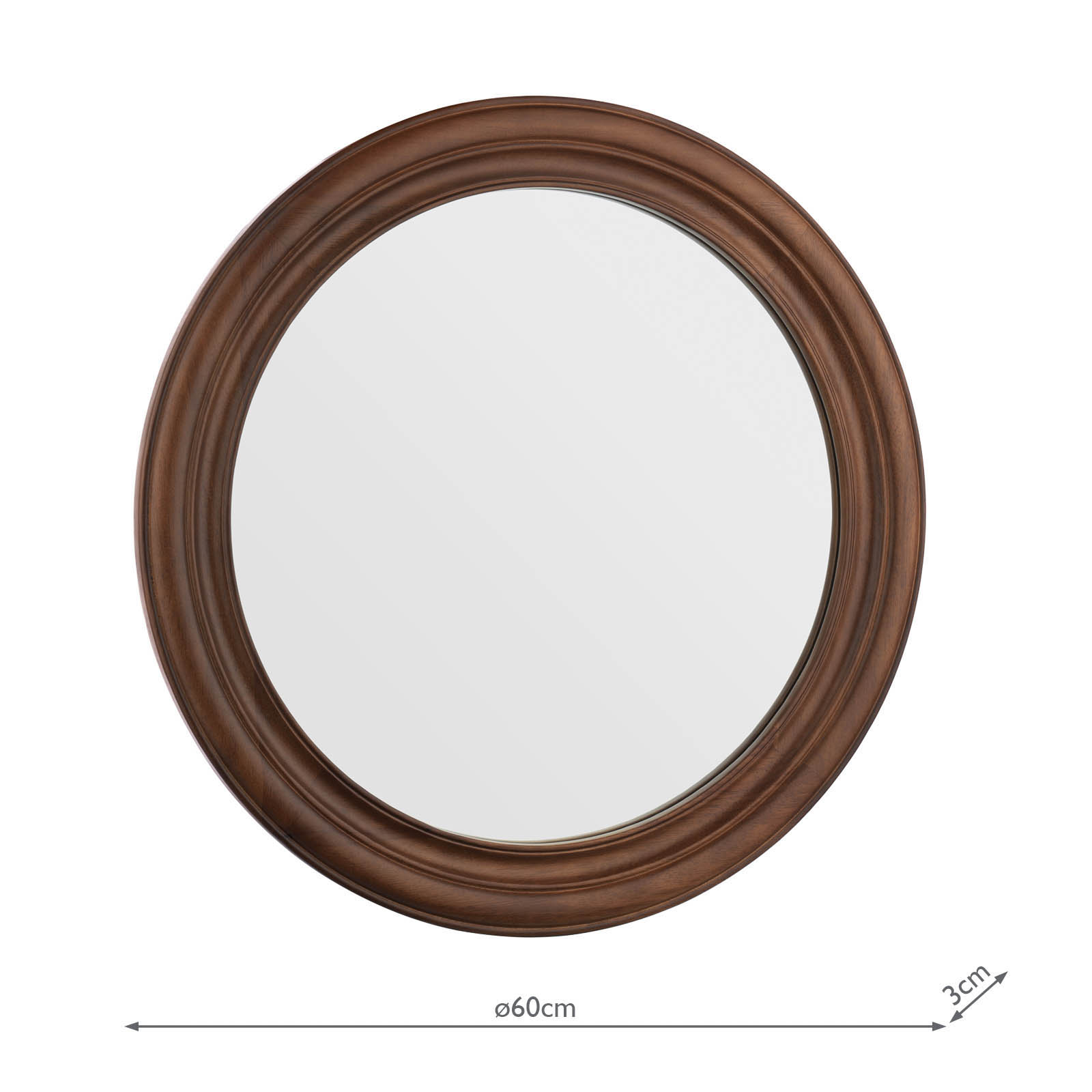 Laura Ashley Tate Mirror Dark Wood 60cm